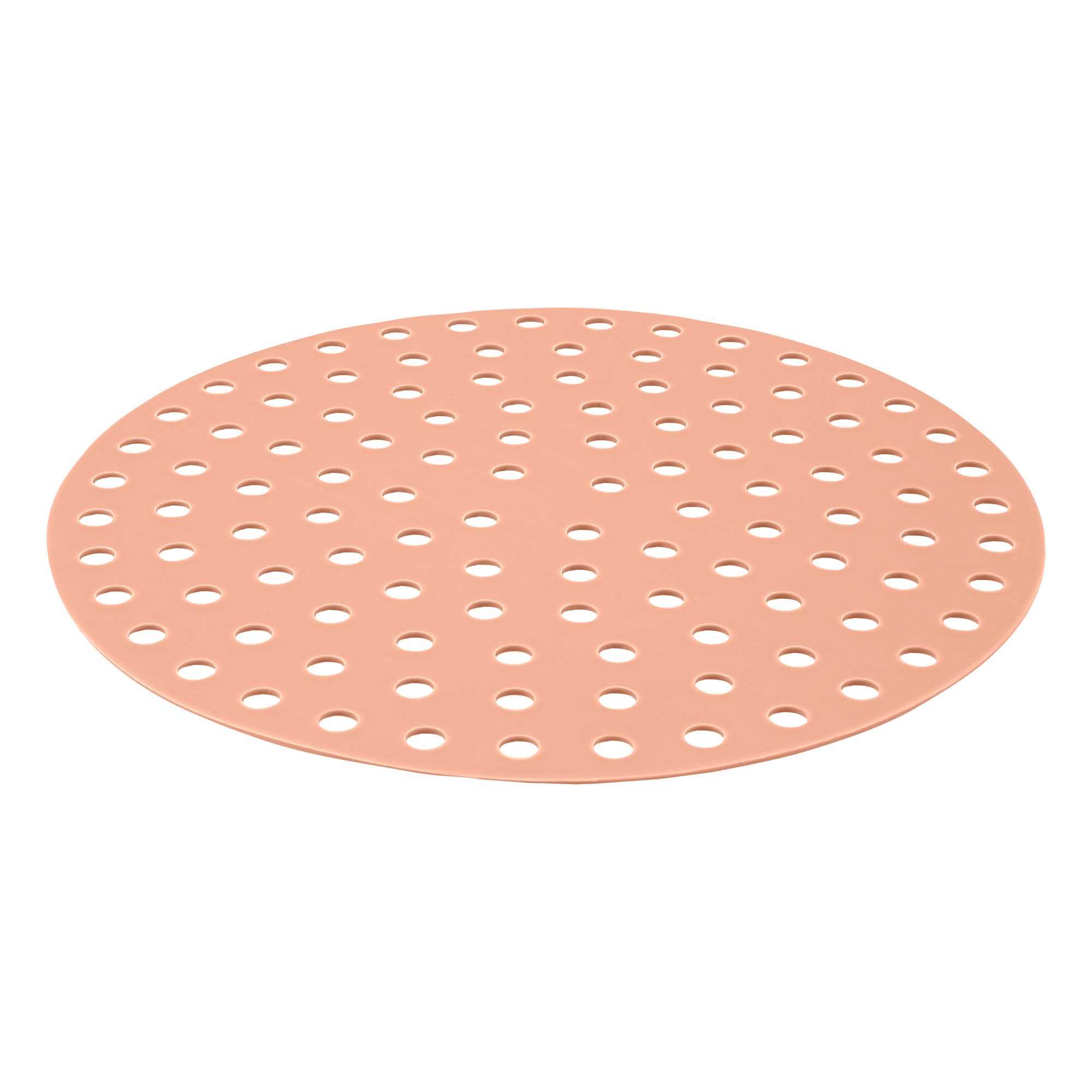 Pastry Tek Round Orange Reusable Silicone Air Fryer Liner - Non-Stick, For 7 qt - 9" - 2 count box
