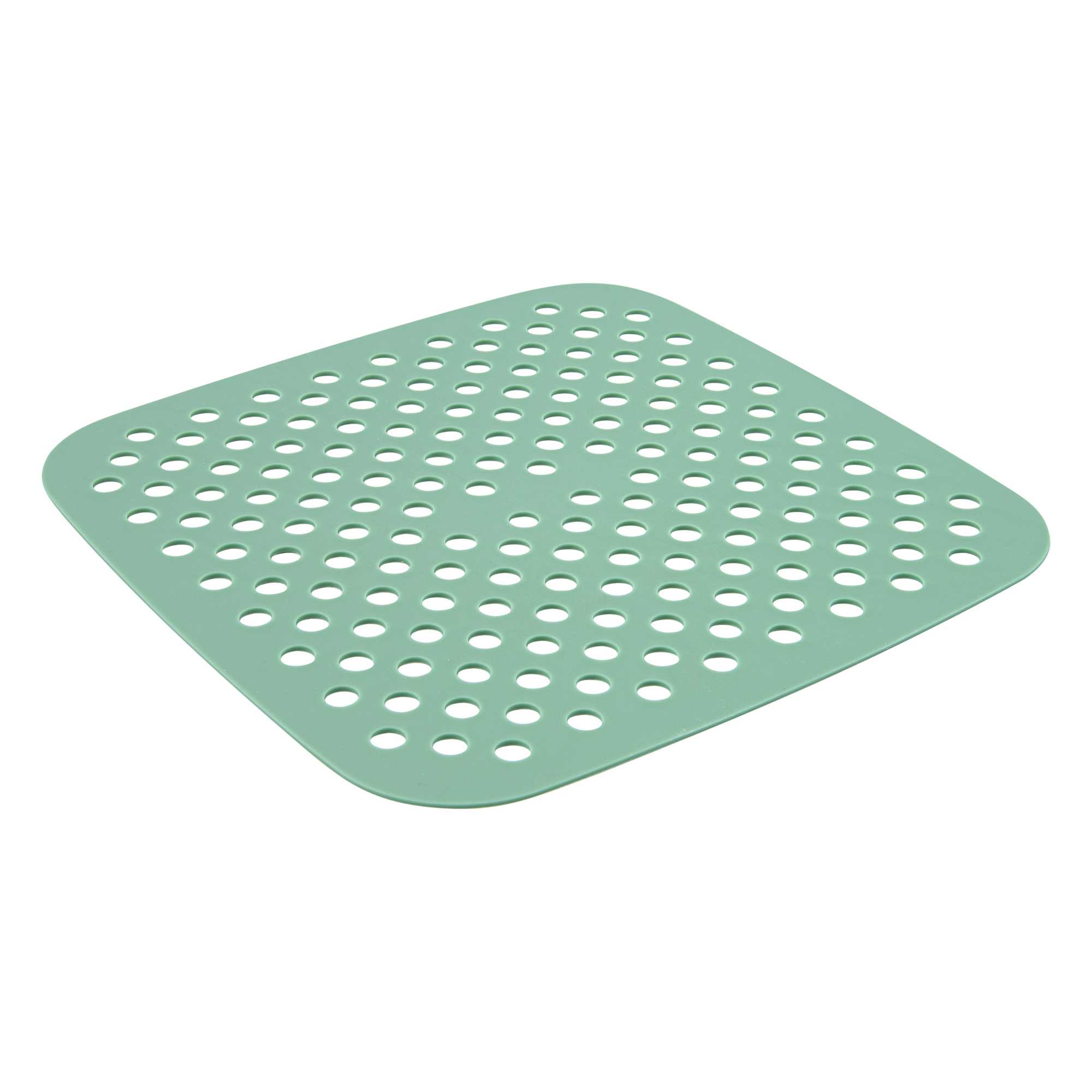 Pastry Tek Square Green Reusable Silicone Air Fryer Liner - Non-Stick, For 5 qt or Bigger - 8 1/2" - 2 count box