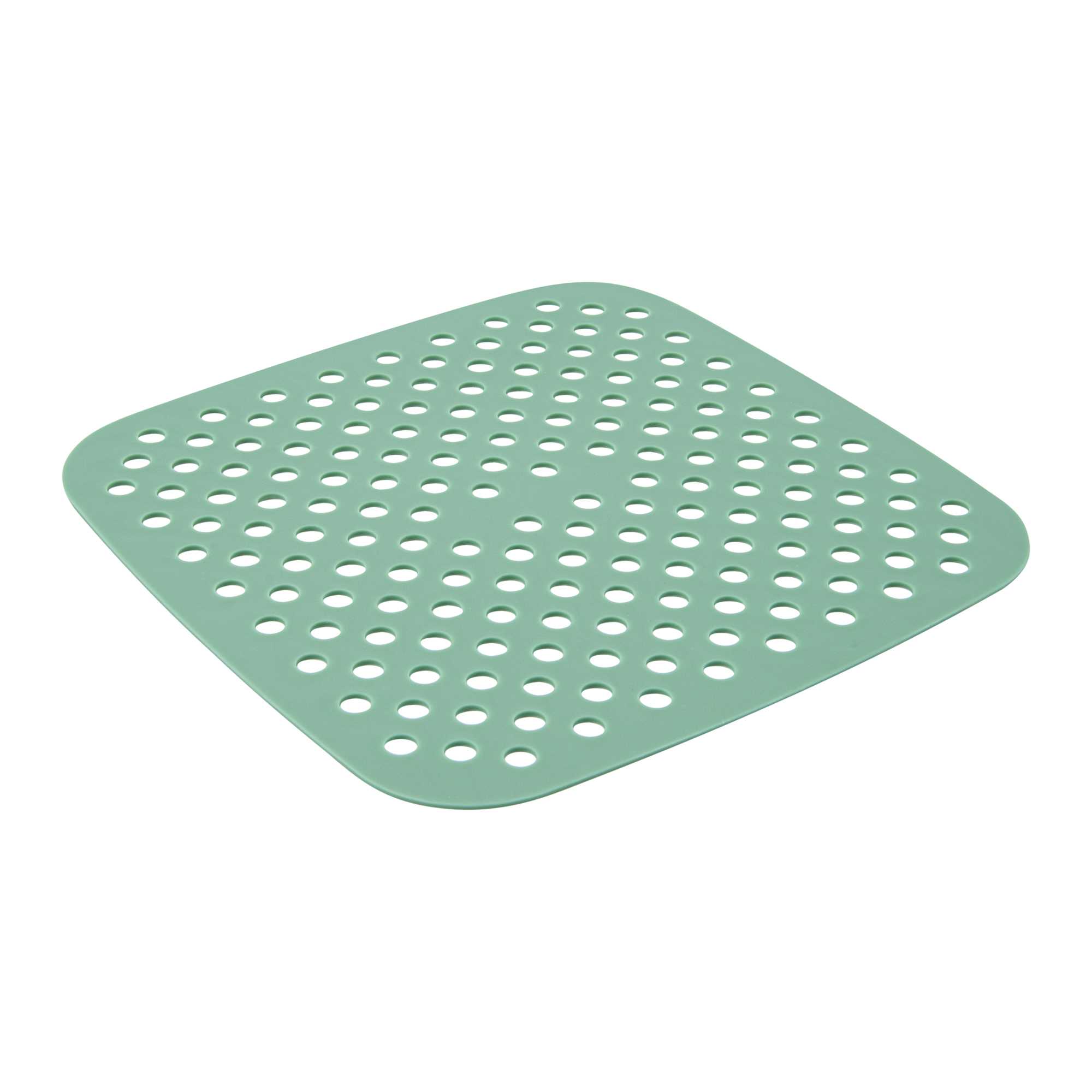 Pastry Tek Square Green Reusable Silicone Air Fryer Liner - Non-Stick, For 3 qt or Bigger - 7 1/2" - 2 count box