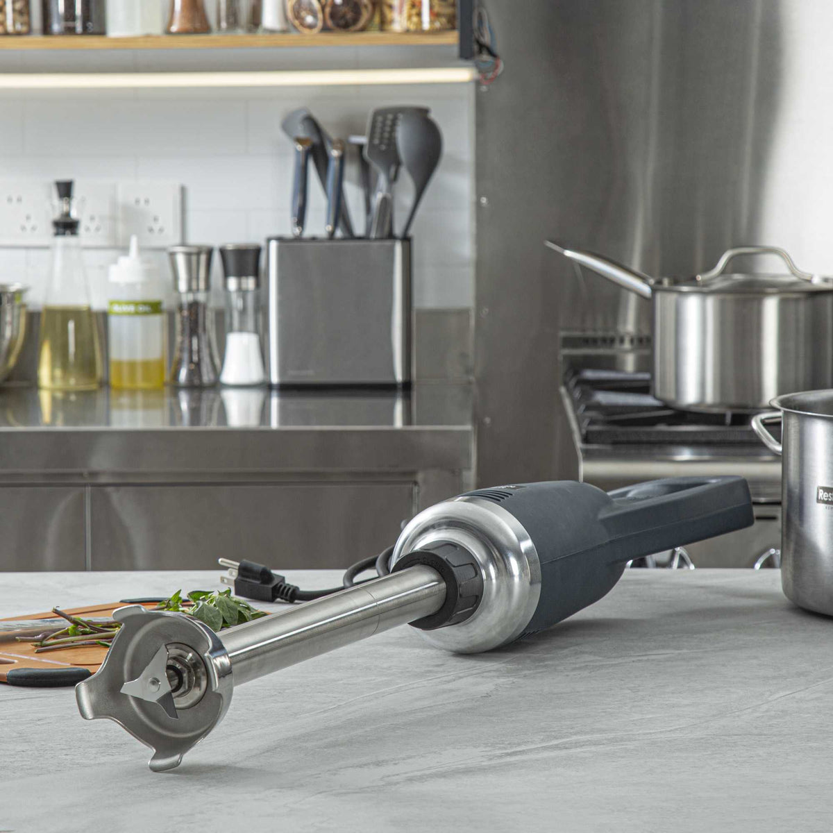 Hi Tek Blue Immersion Blender - with 16" Shaft, Variable Speed, 1 HP - 1 count box