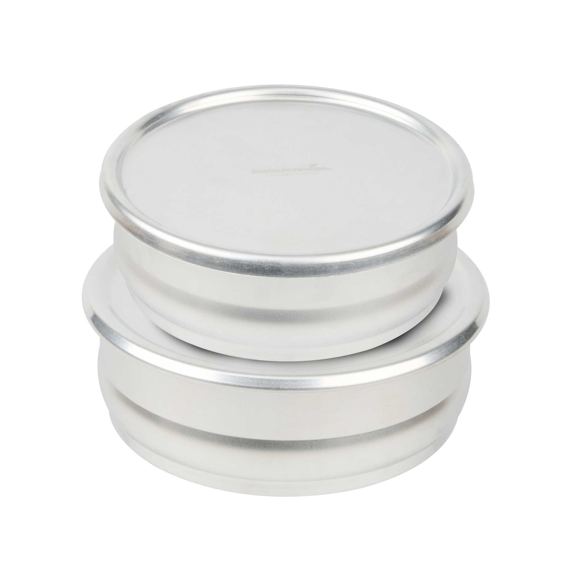 Met Lux 2-Piece Round Aluminum Stacking Dough Pan Set - with Lids - 1 count box