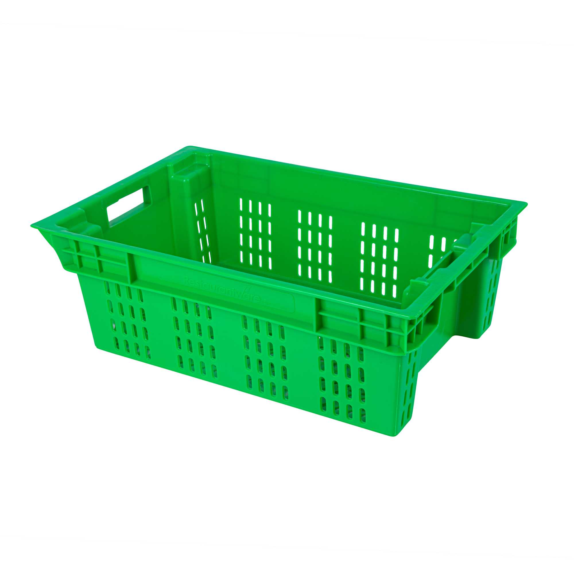 Met Lux Green Vented Agricultural Crate - 23 1/2" x 15 3/4" x 7 3/4" - 10 count box