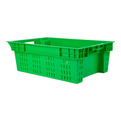 Met Lux Green Vented Agricultural Crate - 23 1/2