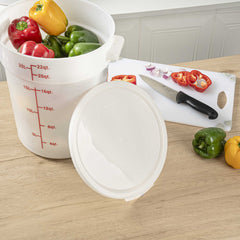 Met Lux Round White Polyethylene Lid - Fits 12 / 18 / 22 qt Food Storage Container - 1 count box