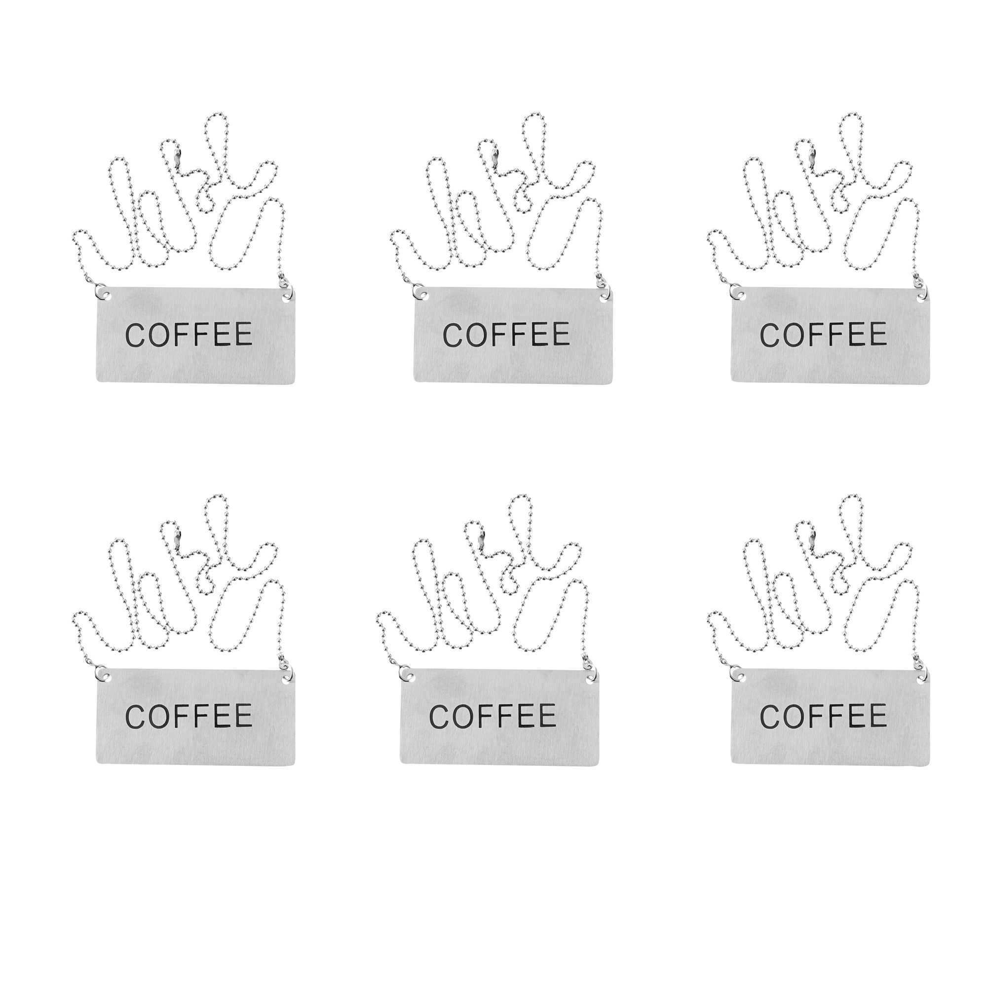 Met Lux Stainless Steel Coffee Chafer Urn Chain - with "Coffee" Label - 13" x 3 1/2" - 240 count box