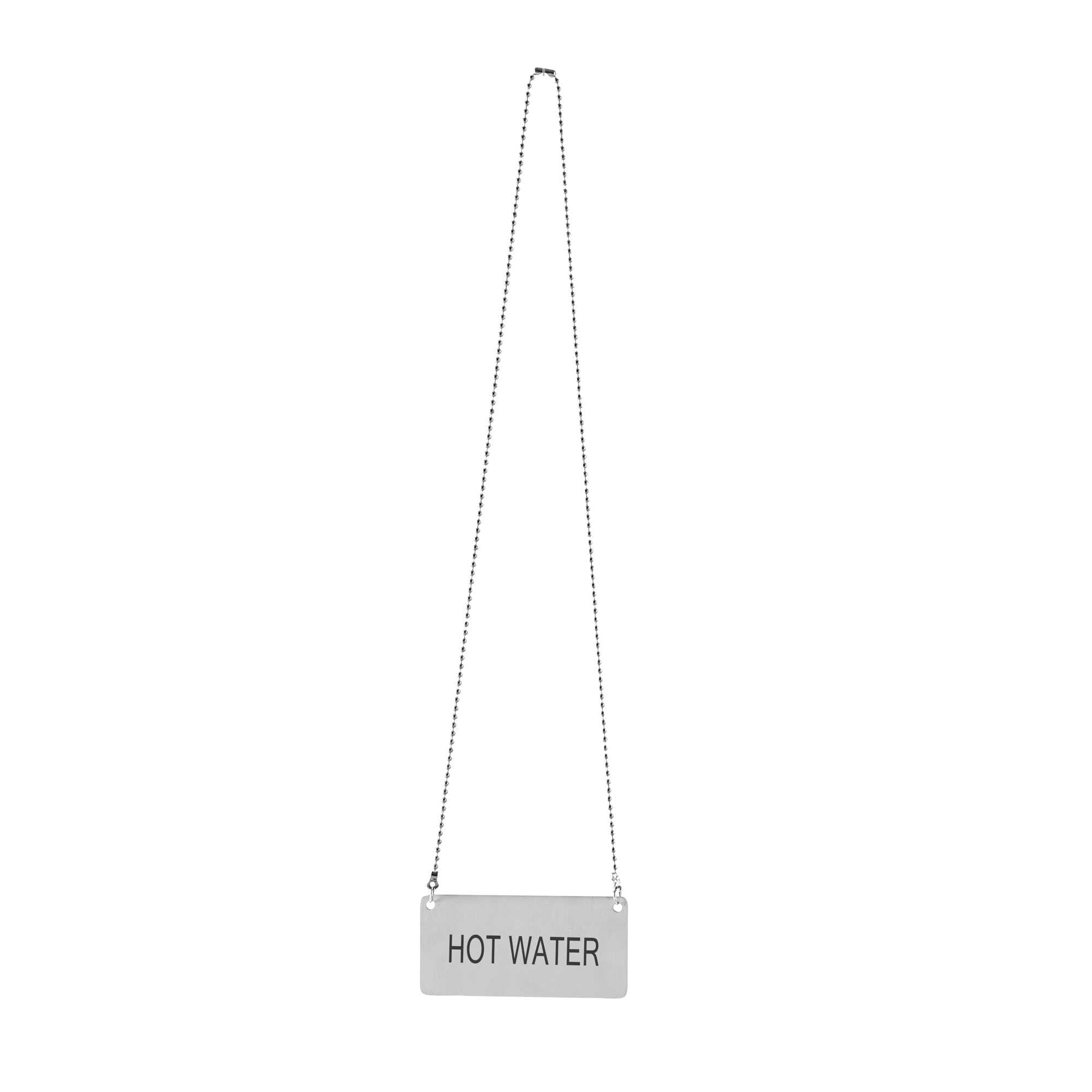 Met Lux Stainless Steel Coffee Chafer Urn Chain - with "Hot Water" Label - 13" x 3 1/2" - 1 count box