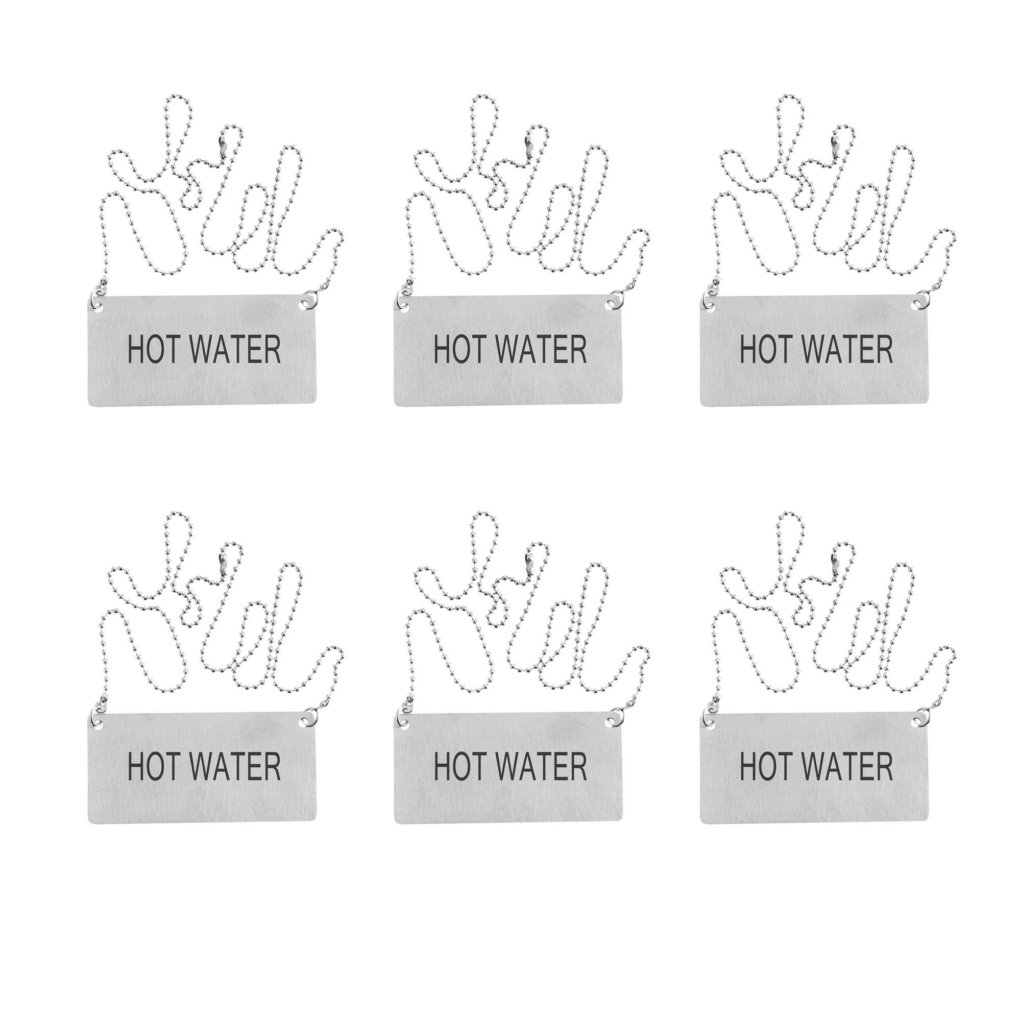 Met Lux Stainless Steel Coffee Chafer Urn Chain - with "Hot Water" Label - 13" x 3 1/2" - 240 count box