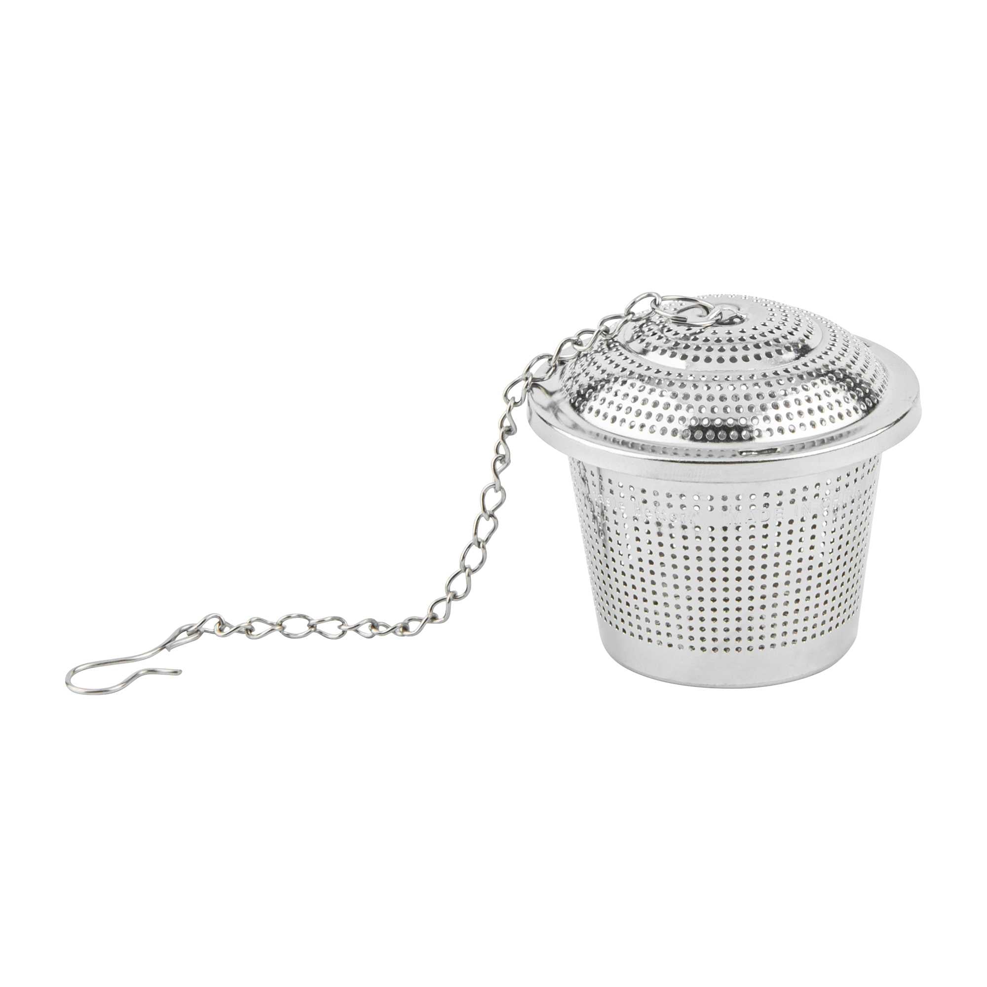 Met Lux Stainless Steel Extra Fine Mesh Loose Leaf Tea / Spice Infuser - with Chain - 2" - 100 count box