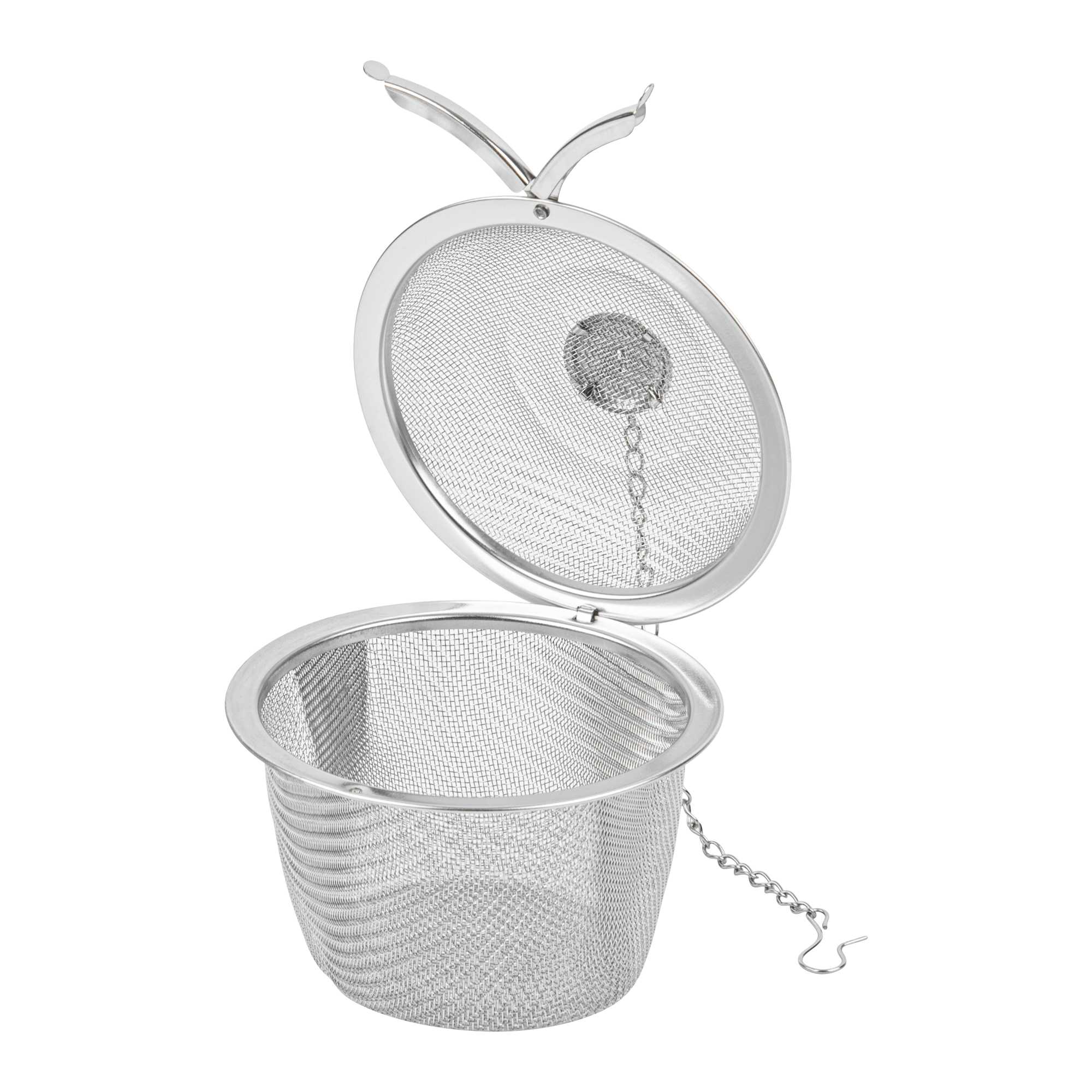 Met Lux Stainless Steel Large Fine Mesh Loose Leaf Tea / Spice Infuser - with Chain - 3 1/4" - 100 count box