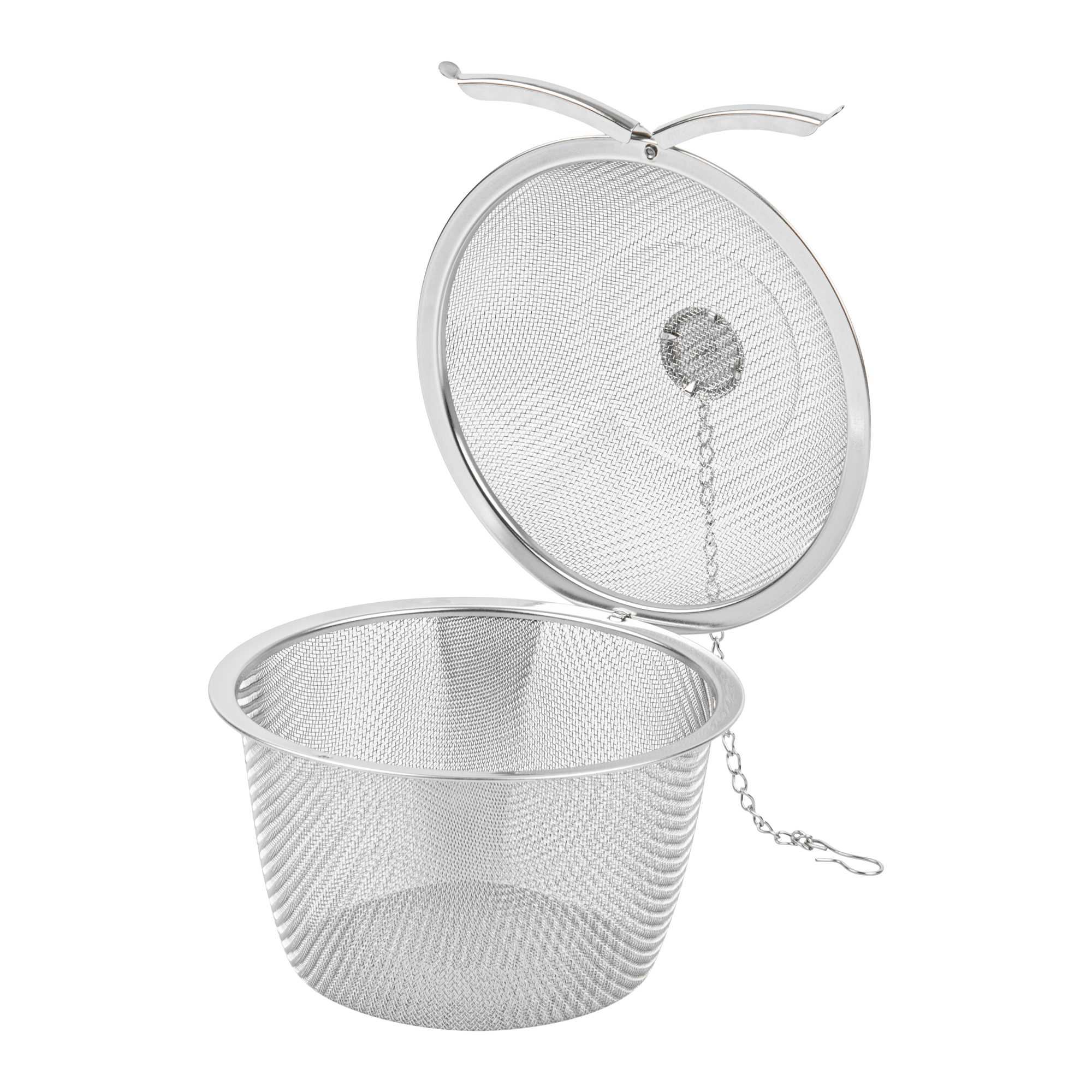 Met Lux Stainless Steel Extra Large Fine Mesh Loose Leaf Tea / Spice Infuser - with Chain - 4 1/4" - 1 count box