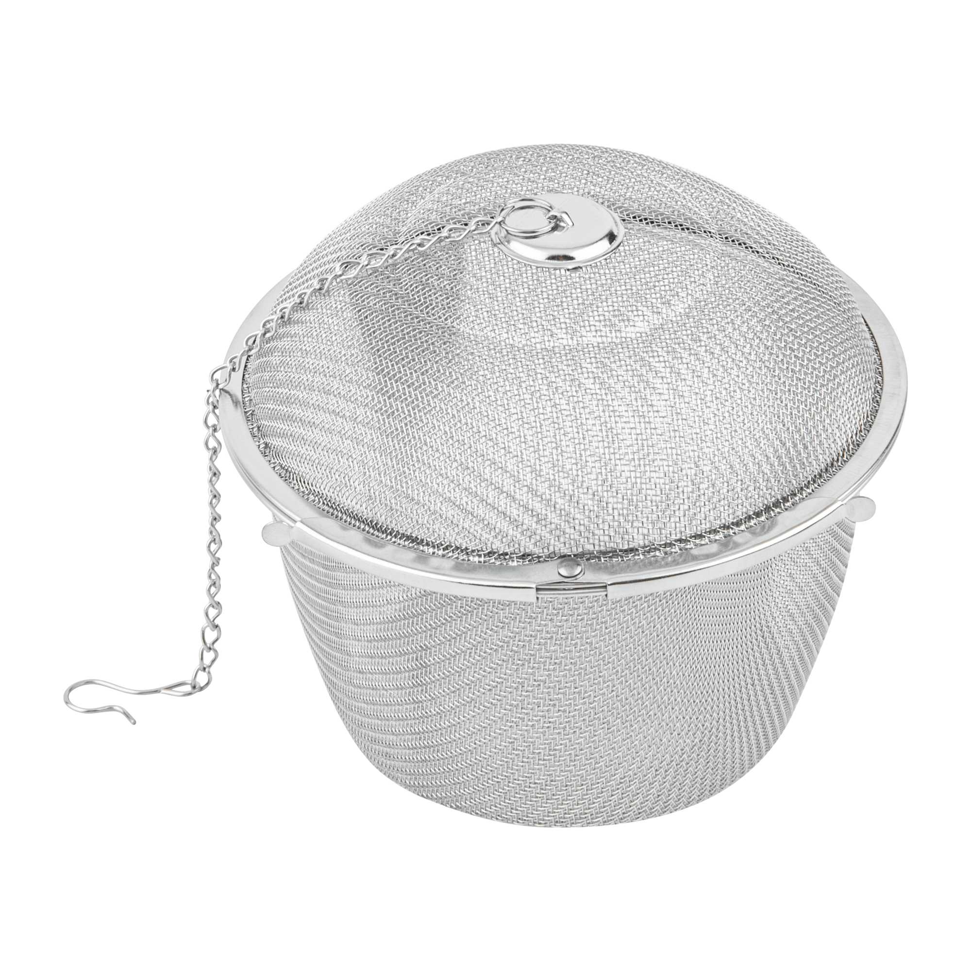 Met Lux Stainless Steel Extra Large Fine Mesh Loose Leaf Tea / Spice Infuser - with Chain - 4 1/4" - 100 count box