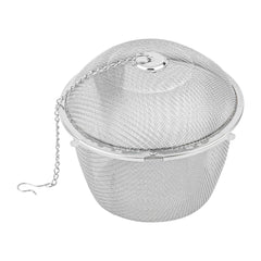 Met Lux Stainless Steel Extra Large Fine Mesh Loose Leaf Tea / Spice Infuser - with Chain - 4 1/4