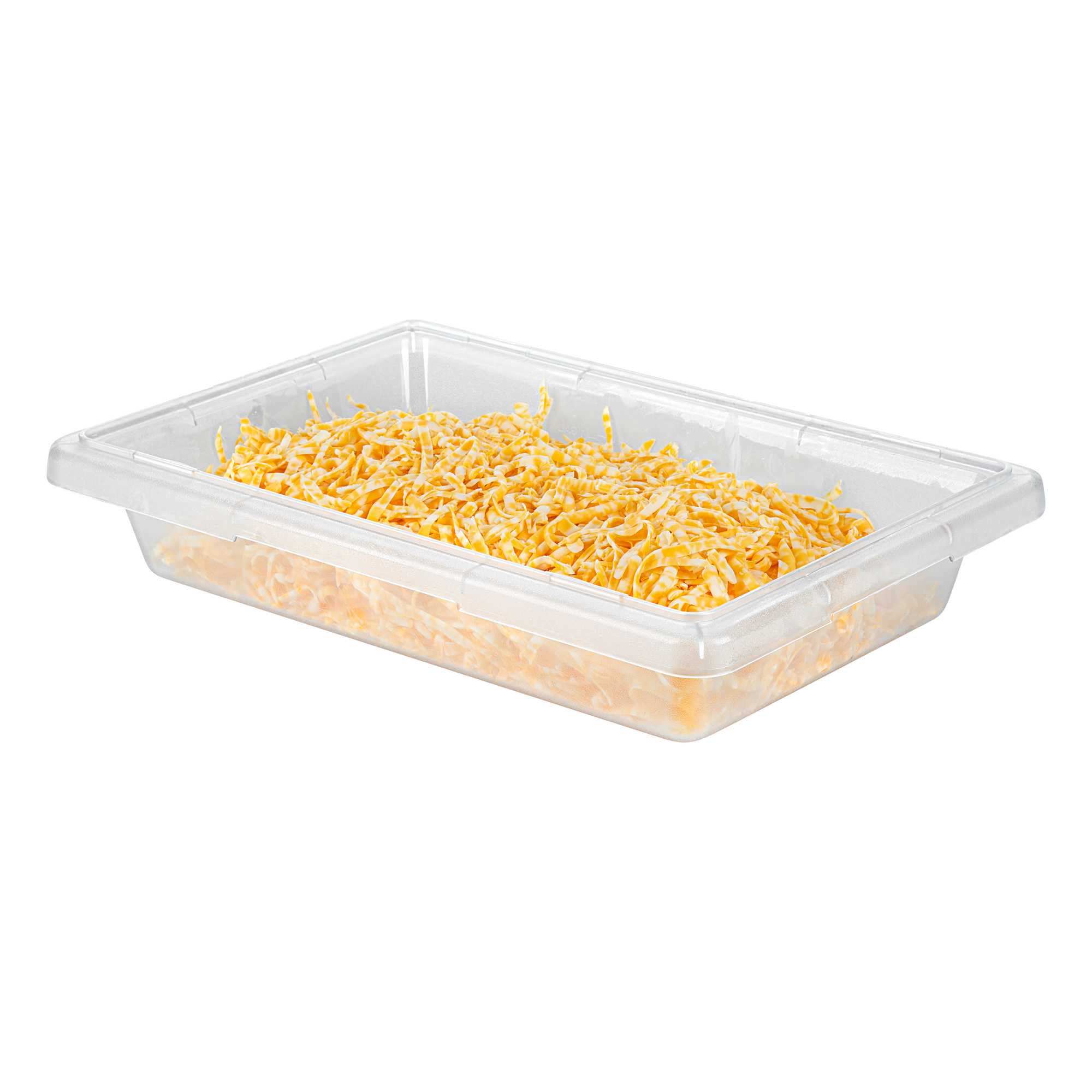 Met Lux Rectangle Clear Polycarbonate Food Storage Box - Graduation Markings, Labeling Windows - 18" x 12" x 3 1/2" - 10 count box