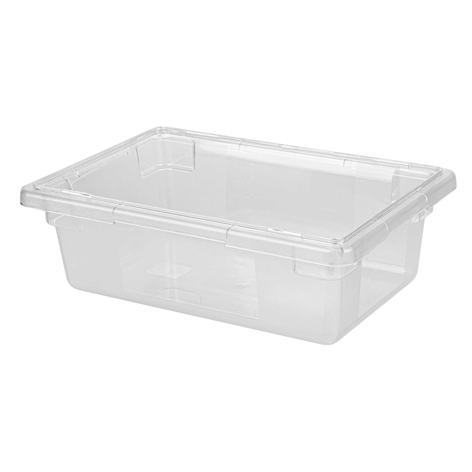 Met Lux Rectangle Clear Polycarbonate Food Storage Box - Graduation Markings, Labeling Windows - 18" x 12" x 6" - 1 count box