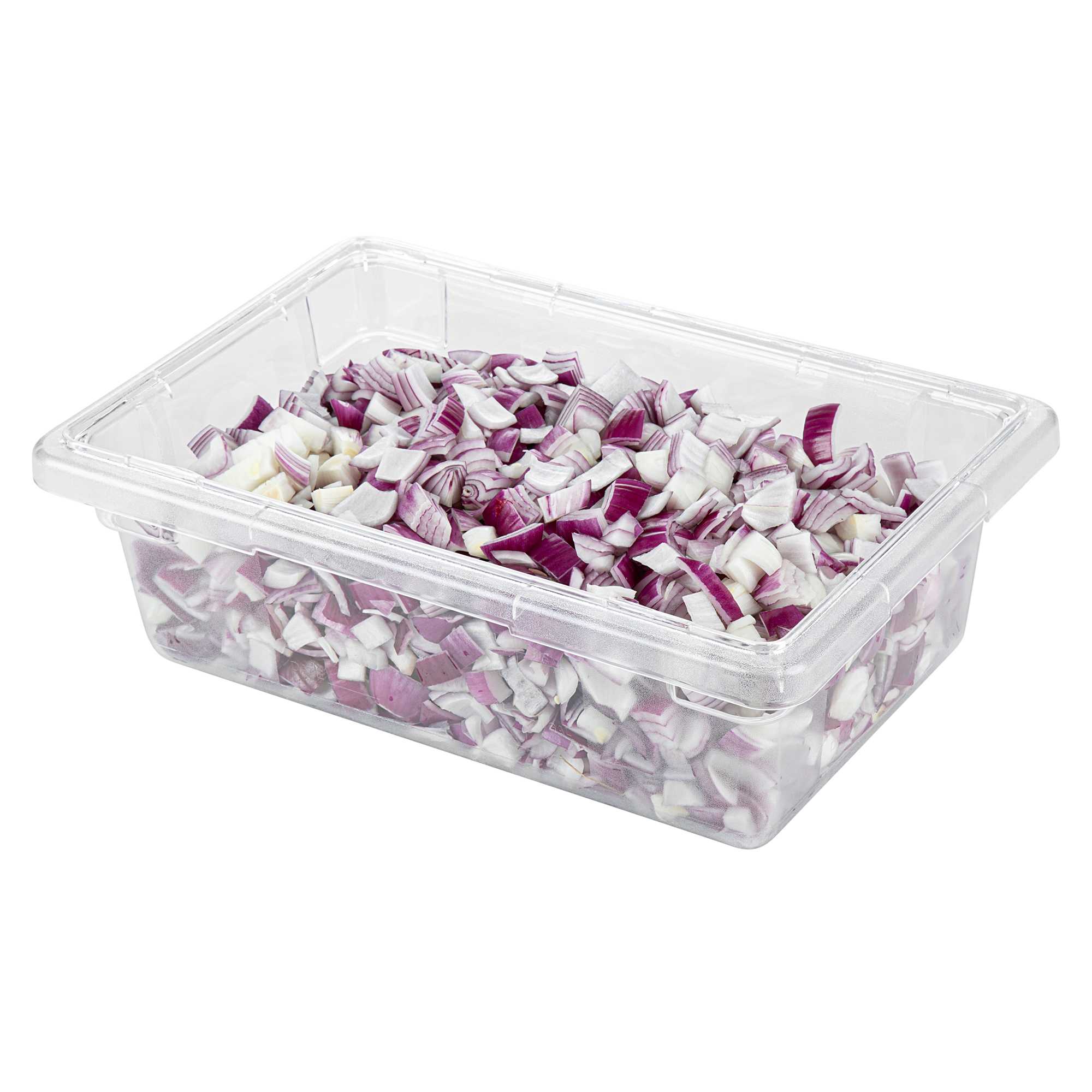 Met Lux Rectangle Clear Polycarbonate Food Storage Box - Graduation Markings, Labeling Windows - 18" x 12" x 6" - 10 count box
