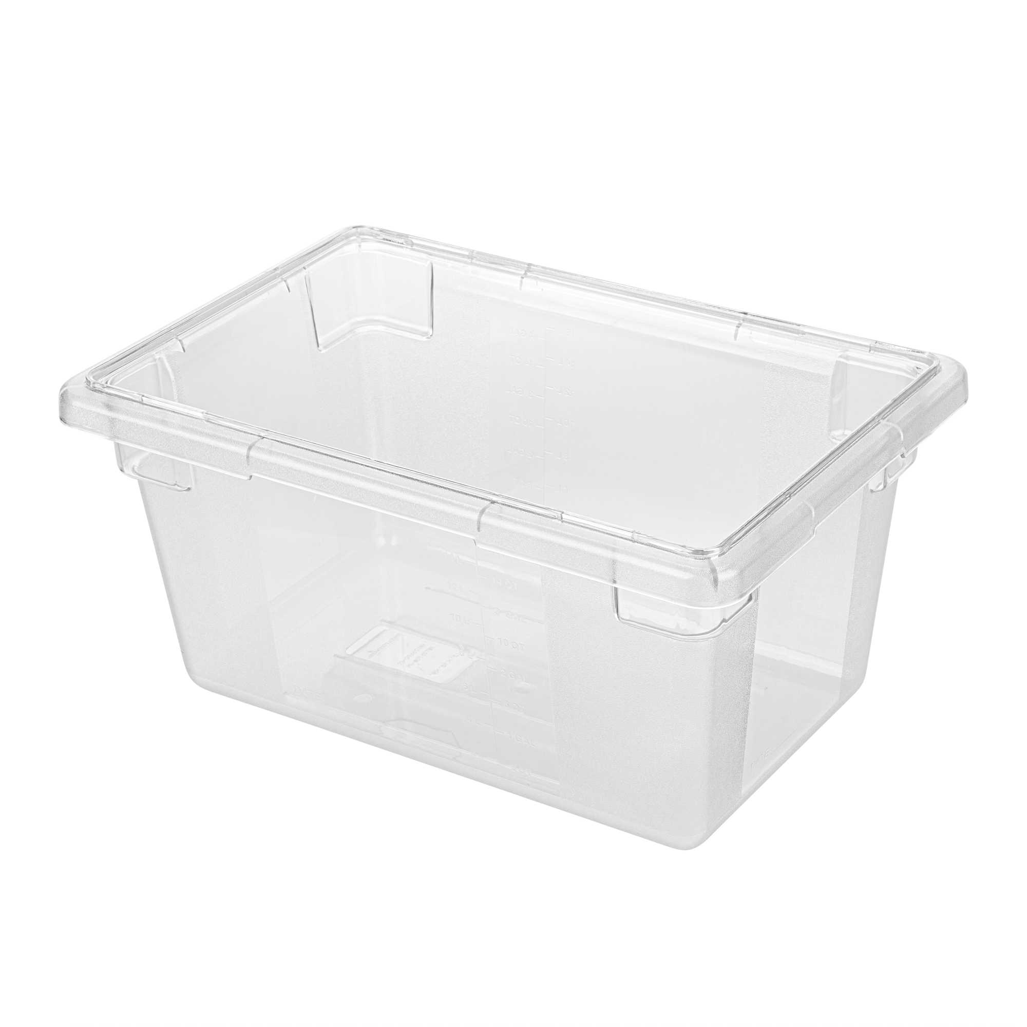 Met Lux Rectangle Clear Polycarbonate Food Storage Box - Graduation Markings, Labeling Windows - 18" x 12" x 9" - 10 count box