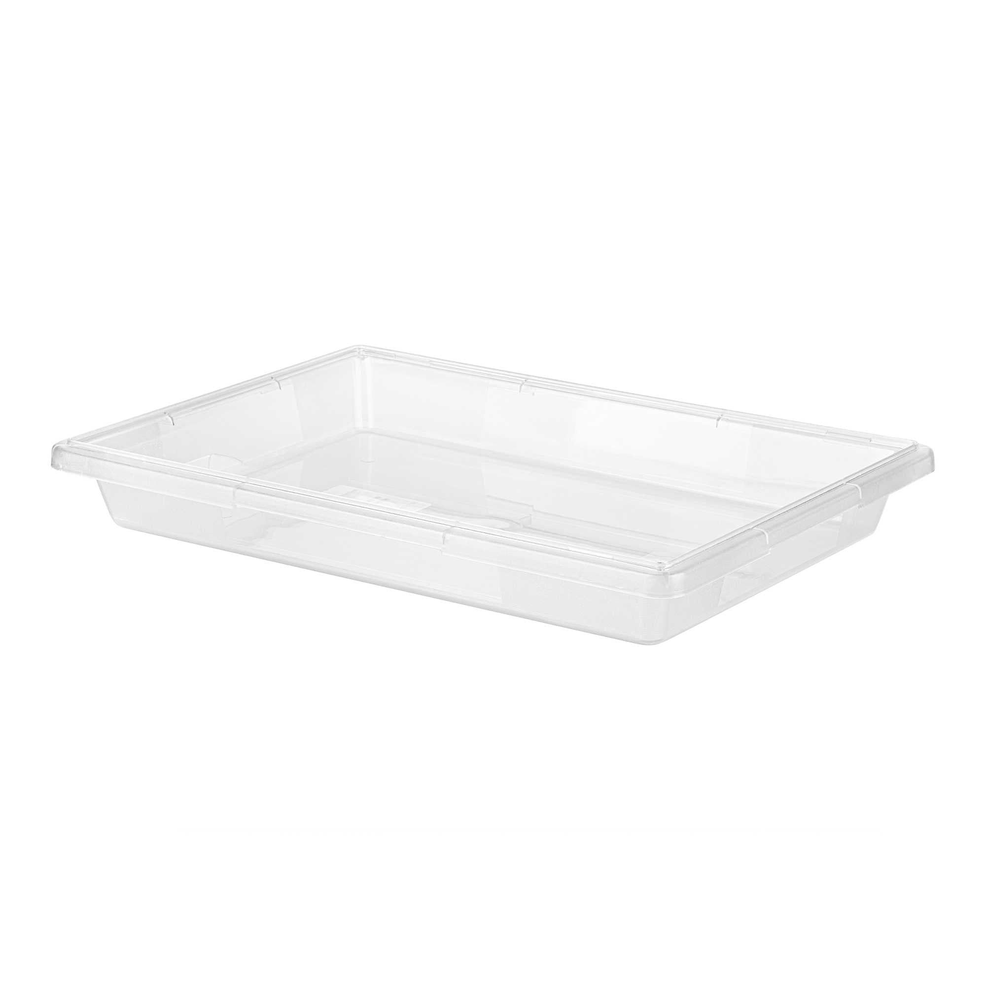 Met Lux Rectangle Clear Polycarbonate Food Storage Box - with Labeling Windows - 26" x 18" x 3 1/2" - 10 count box