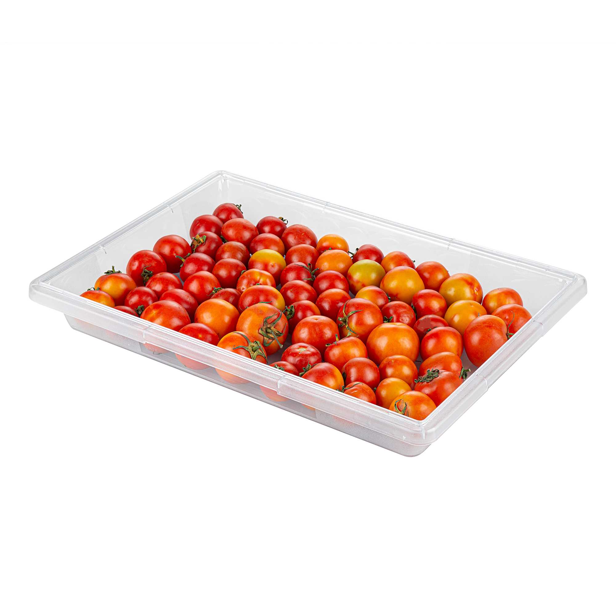 Met Lux Rectangle Clear Polycarbonate Food Storage Box - with Labeling Windows - 26" x 18" x 3 1/2" - 10 count box