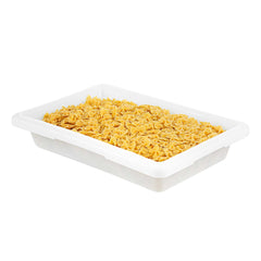 Met Lux Rectangle White Polyethylene Food Storage Box - Graduation Markings, Labeling Windows - 18