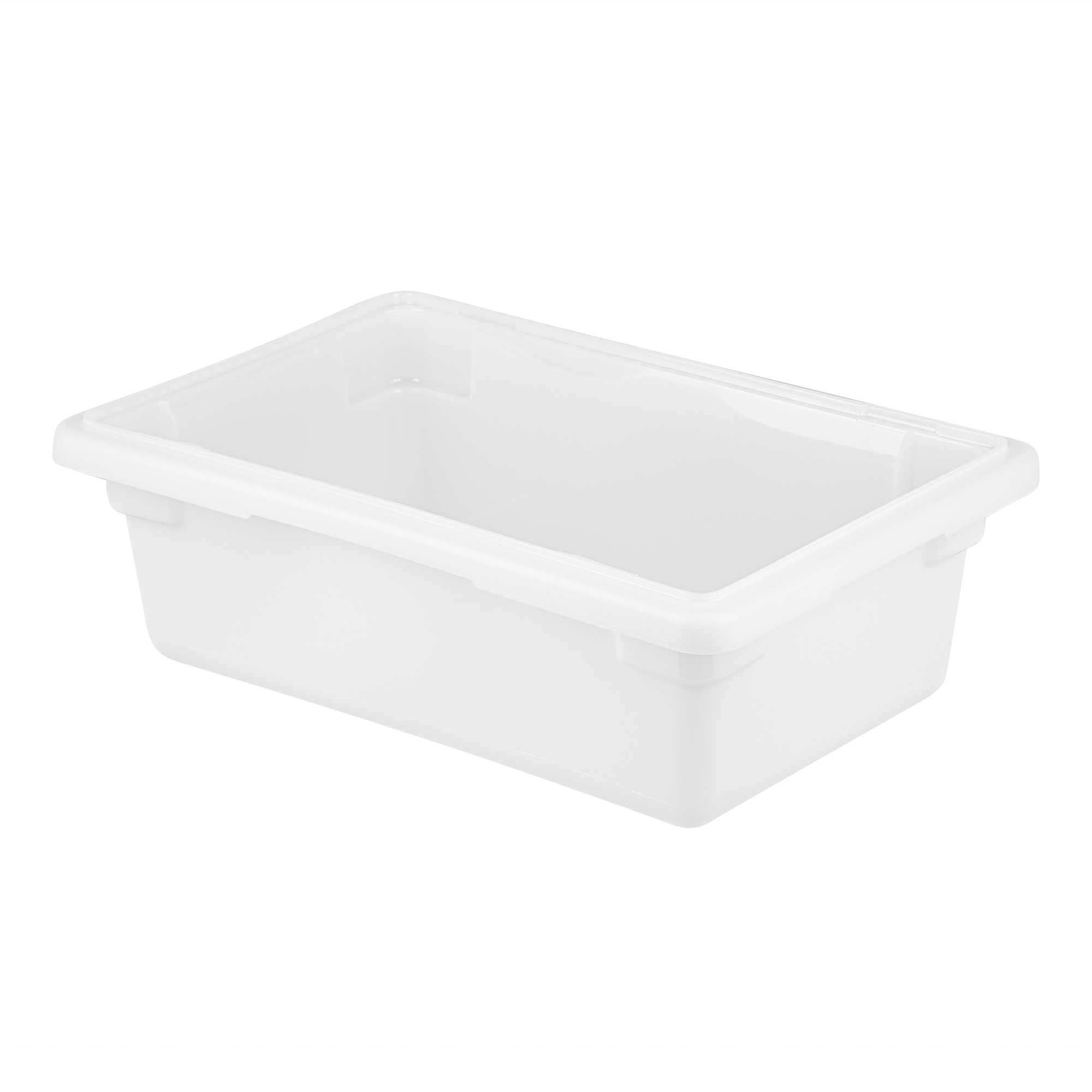 Met Lux Rectangle White Polyethylene Food Storage Box - Graduation Markings, Labeling Windows - 18" x 12" x 6" - 10 count box