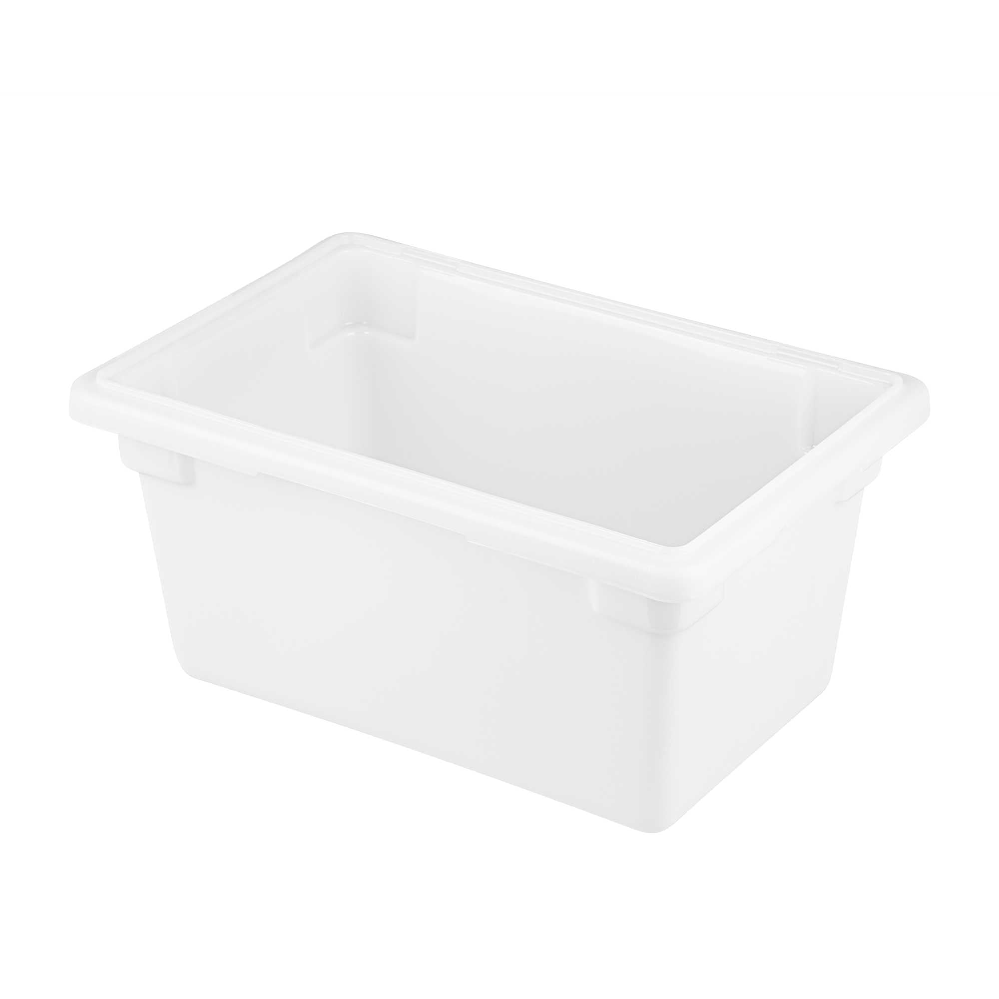 Met Lux Rectangle White Polyethylene Food Storage Box - Graduation Markings, Labeling Windows - 18" x 12" x 9" - 1 count box