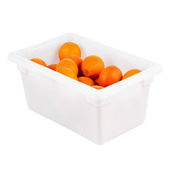 Met Lux Rectangle White Polyethylene Food Storage Box - Graduation Markings, Labeling Windows - 18