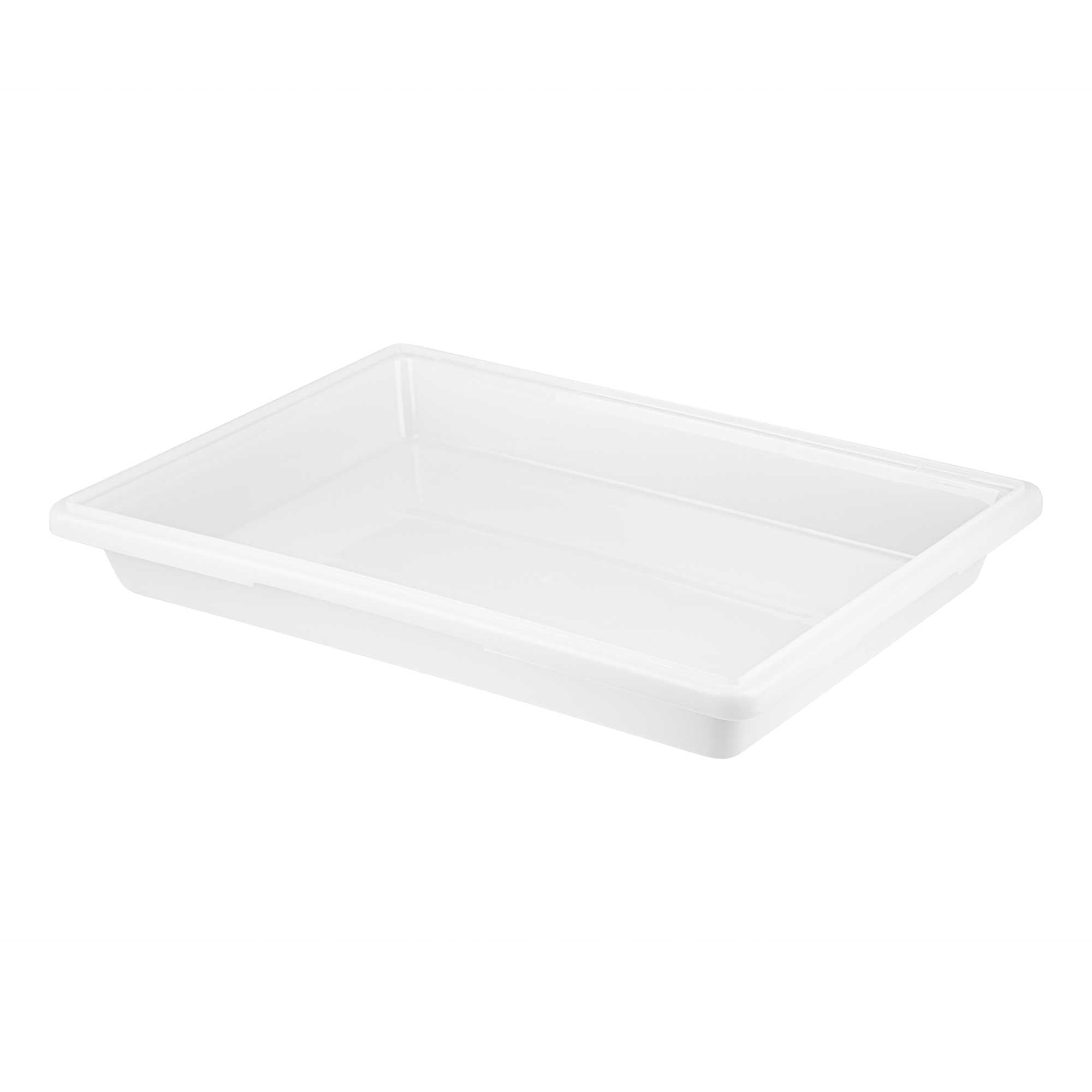 Met Lux Rectangle White Polyethylene Food Storage Box - with Labeling Windows - 26" x 18" x 3 1/2" - 10 count box