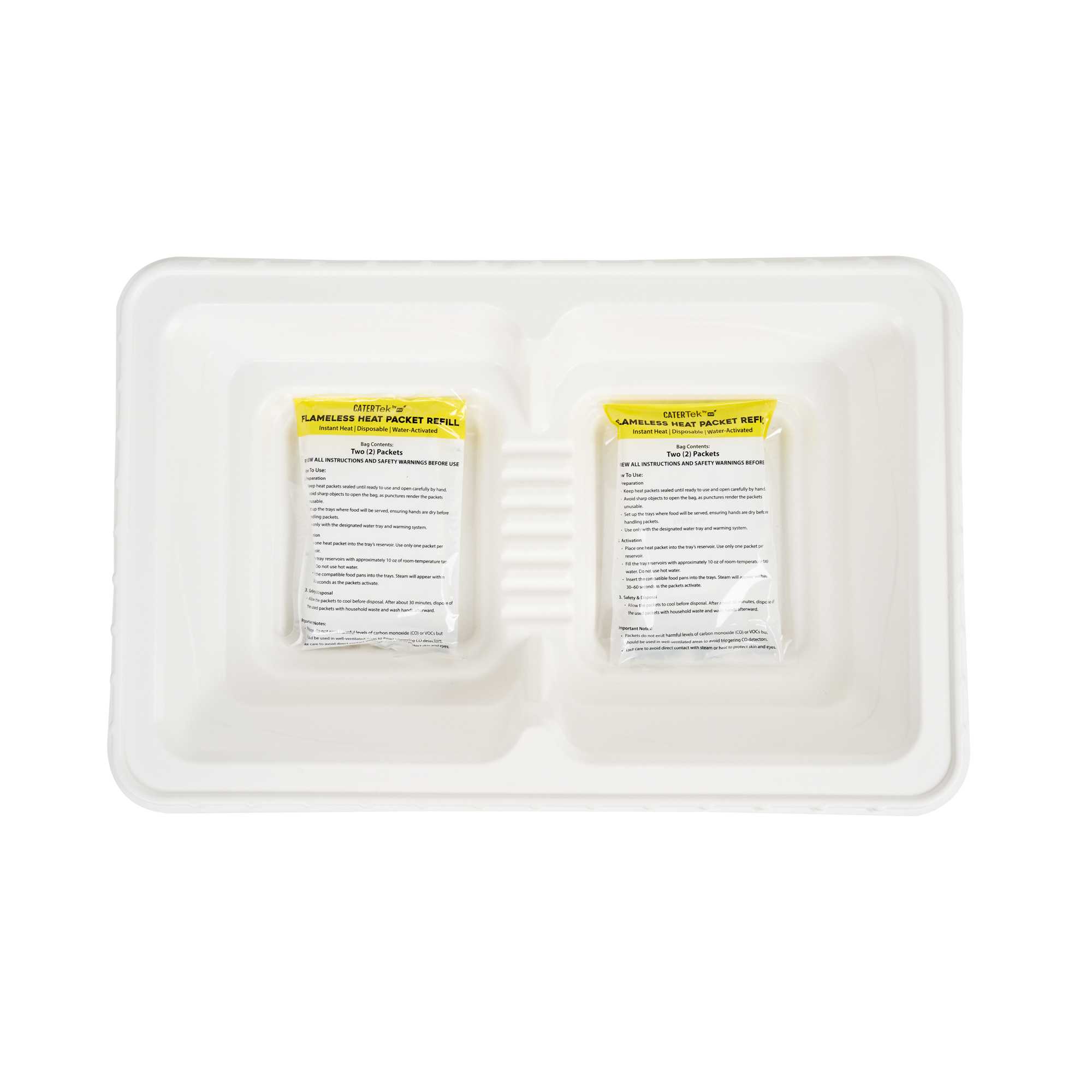 TURBOHEAT White Plastic Flameless Disposable Food Warming Refill Kit - 5 Trays and 10 Heating Packs, For 2 Half Size Pans - 1 count box