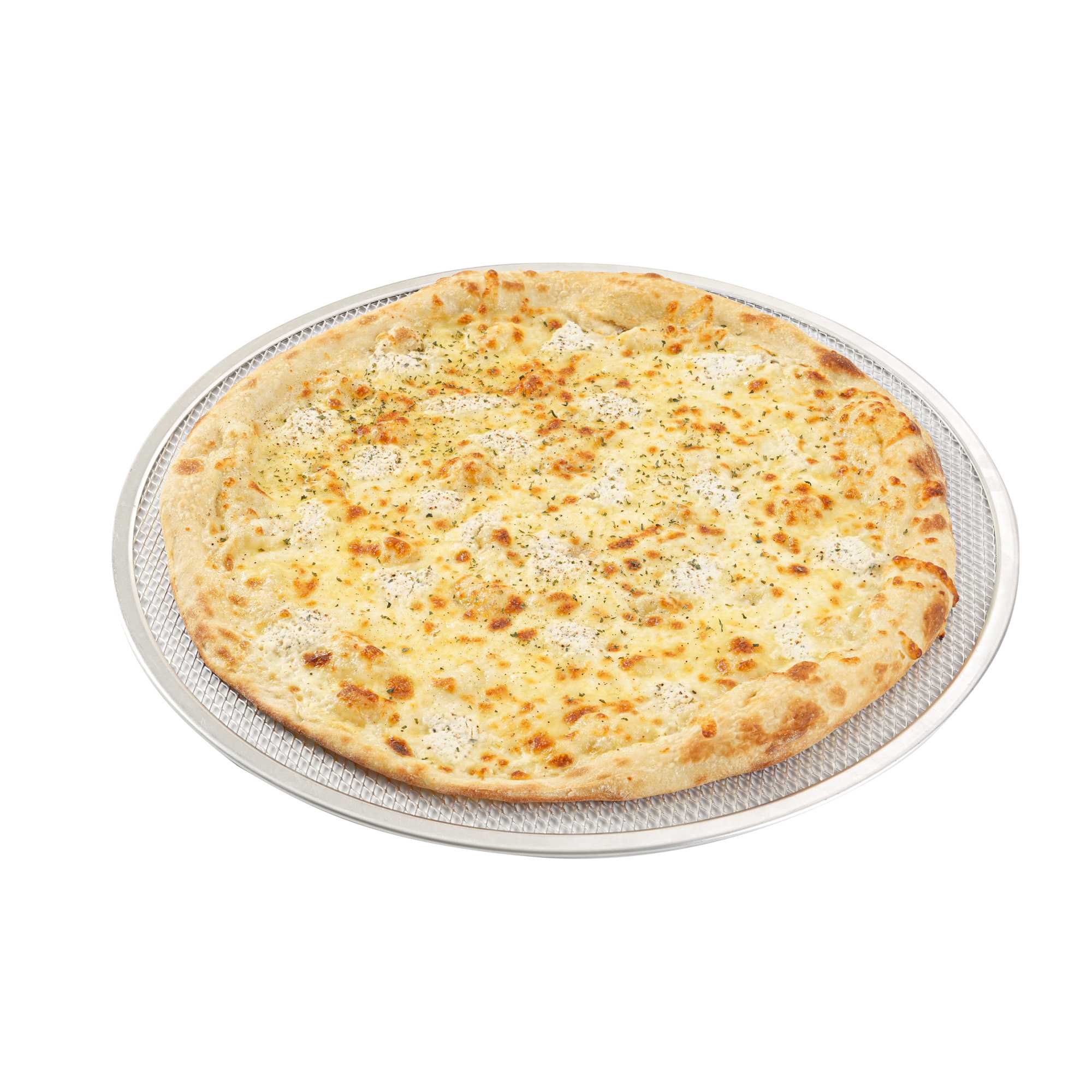 Pizzaly Round Aluminum Pizza Screen - 18" x 18" x 1/4" - 1 count box