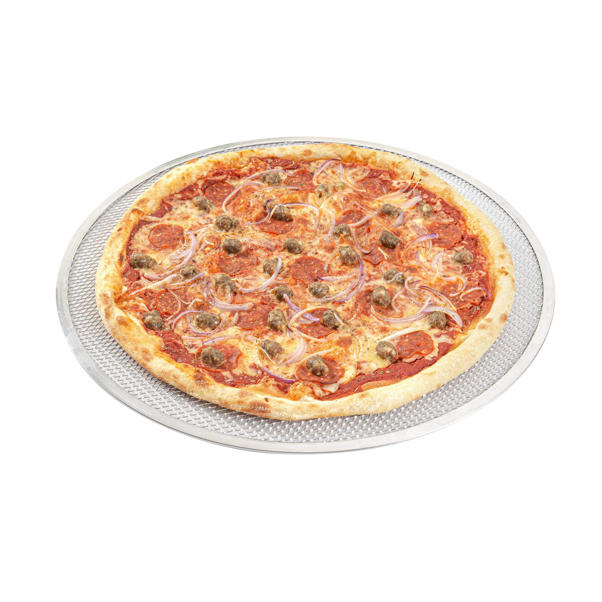 Pizzaly Round Aluminum Pizza Screen - 19" x 19" x 1/4" - 1 count box