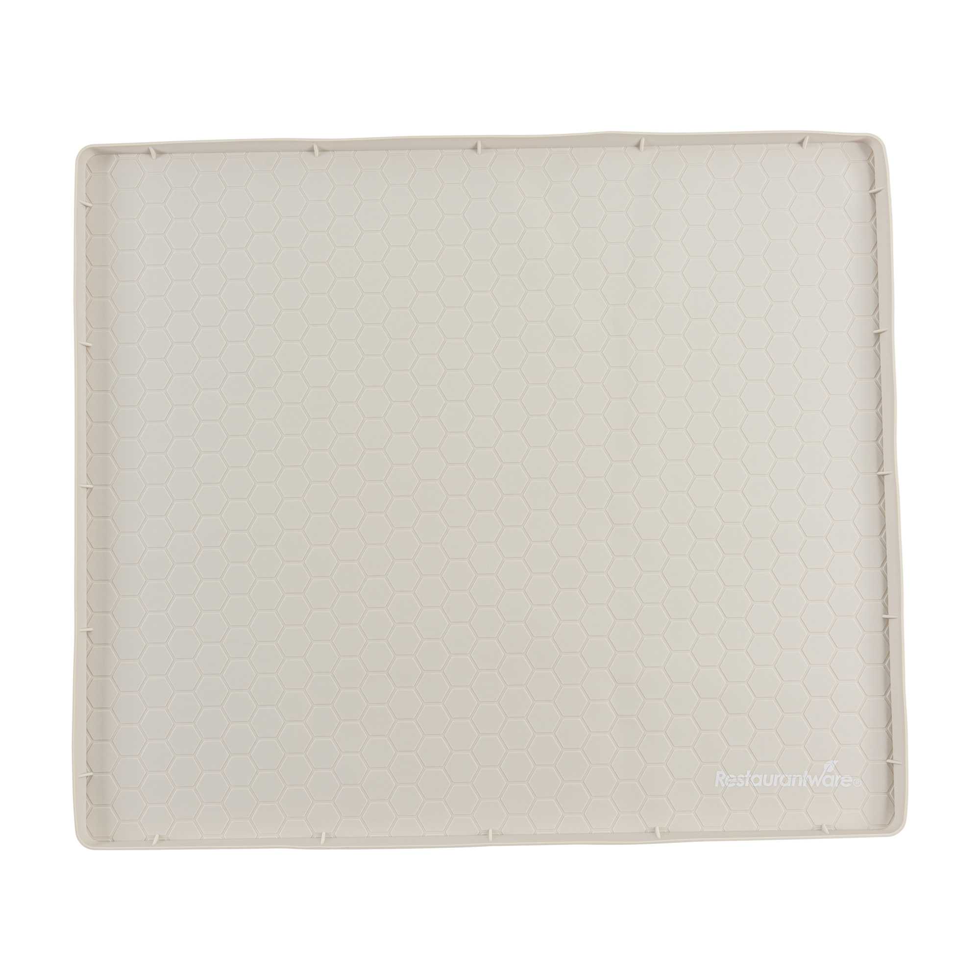 Comfy Grip Rectangle Beige Silicone Under Sink Mat - 22" x 19" - 20 count box