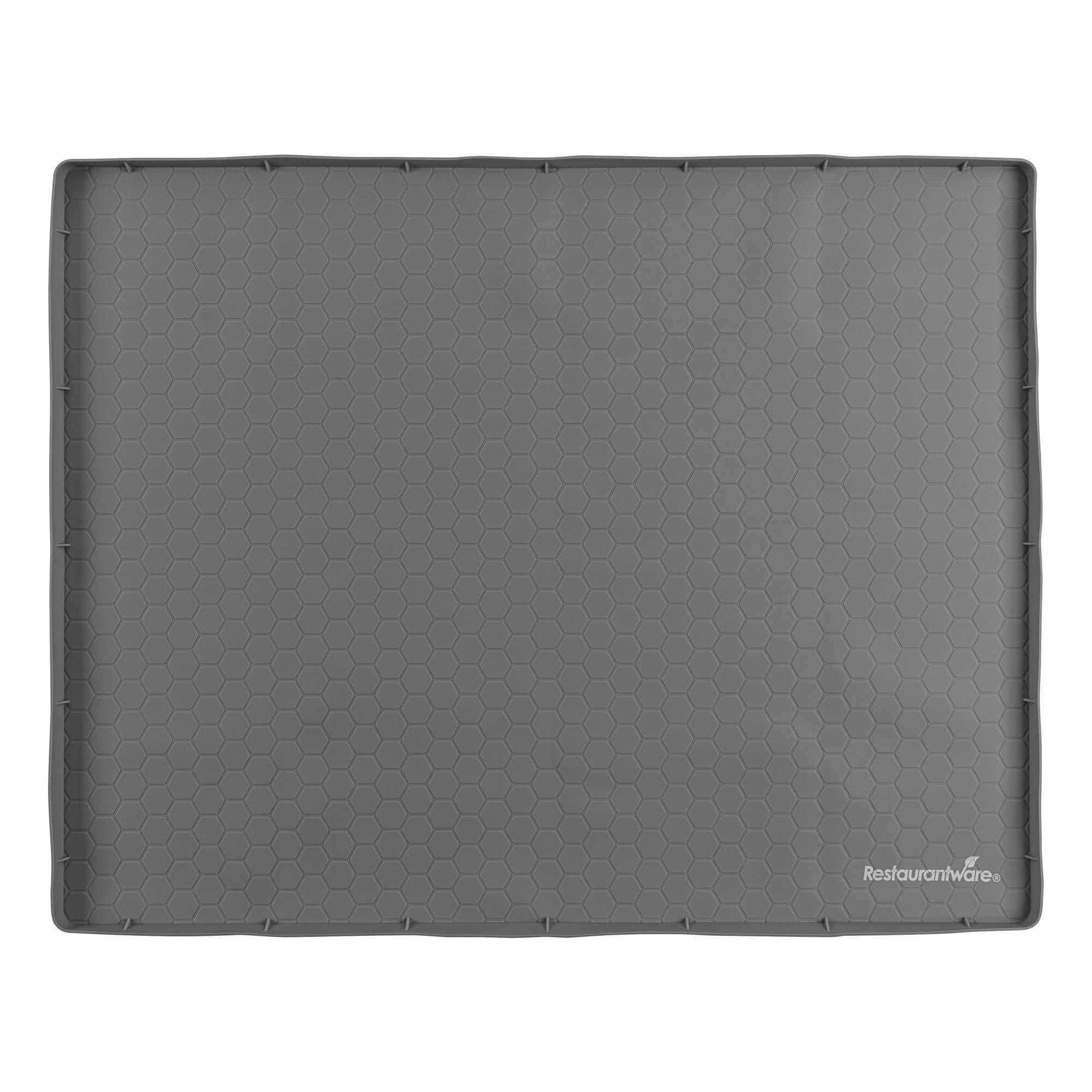Comfy Grip Rectangle Dark Gray Silicone Under Sink Mat - 28" x 22" - 20 count box