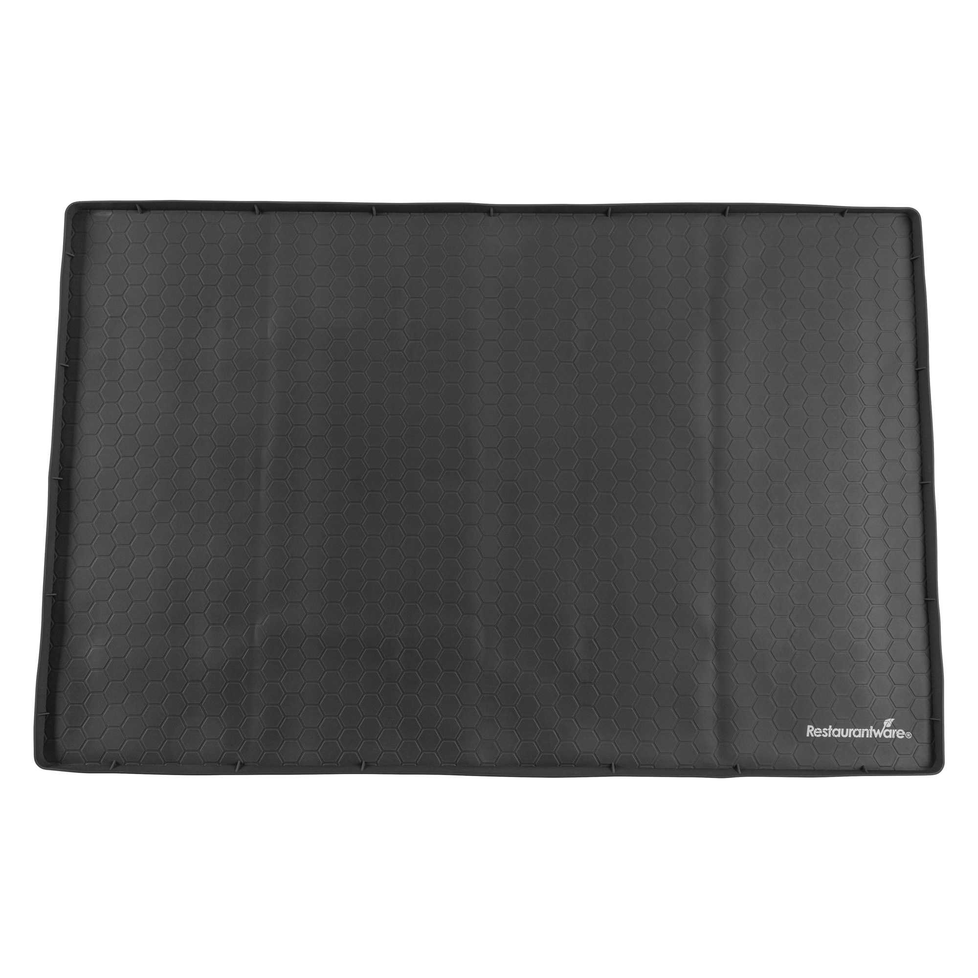 Comfy Grip Rectangle Black Silicone Under Sink Mat - 34" x 22" - 20 count box