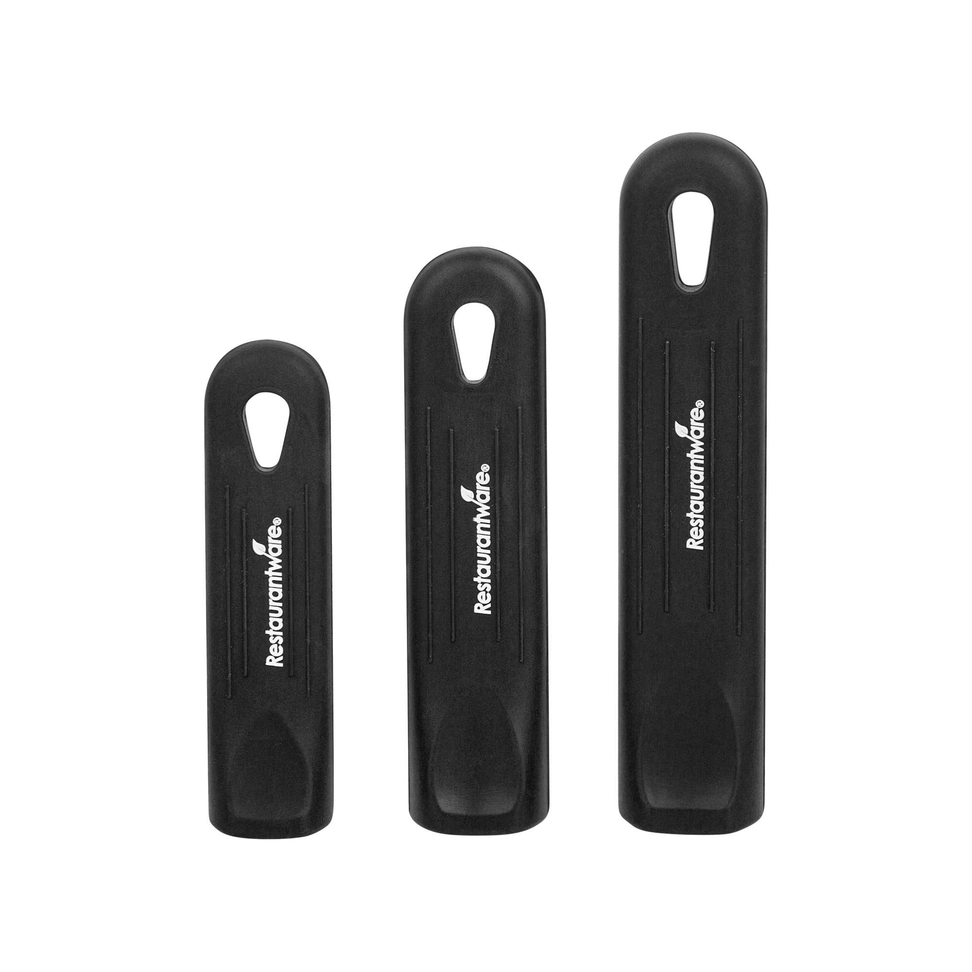 Met Lux 3-Piece Black Silicone Removable Pan Handle Sleeve Set - For 2.75 to 10 qt Aluminum Sauce Pans, 7" to 14" Fry Pans - 1 count box