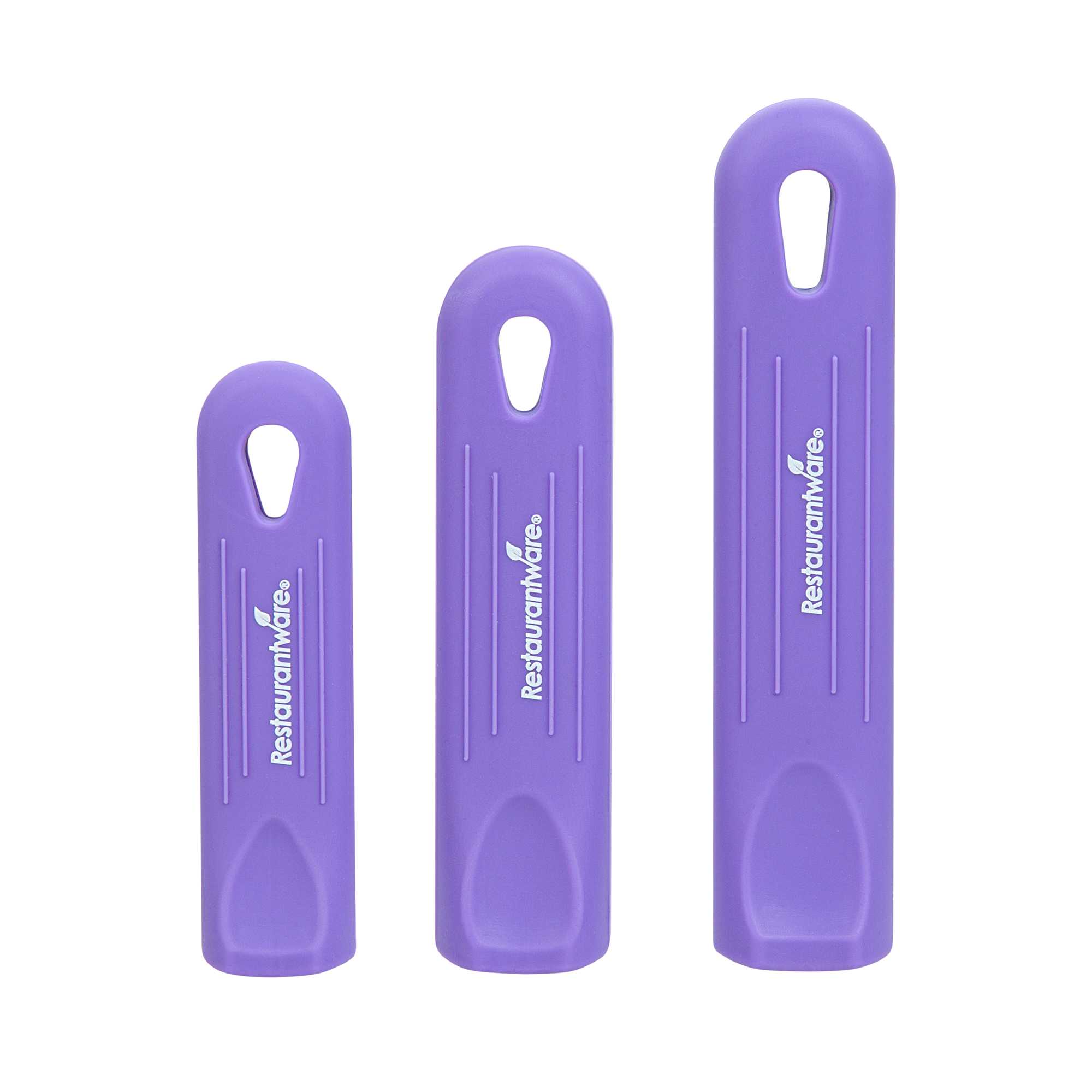 Met Lux 3-Piece Purple Silicone Removable Pan Handle Sleeve Set - For 2.75 to 10 qt Aluminum Sauce Pans, 7" to 14" Fry Pans - 1 count box