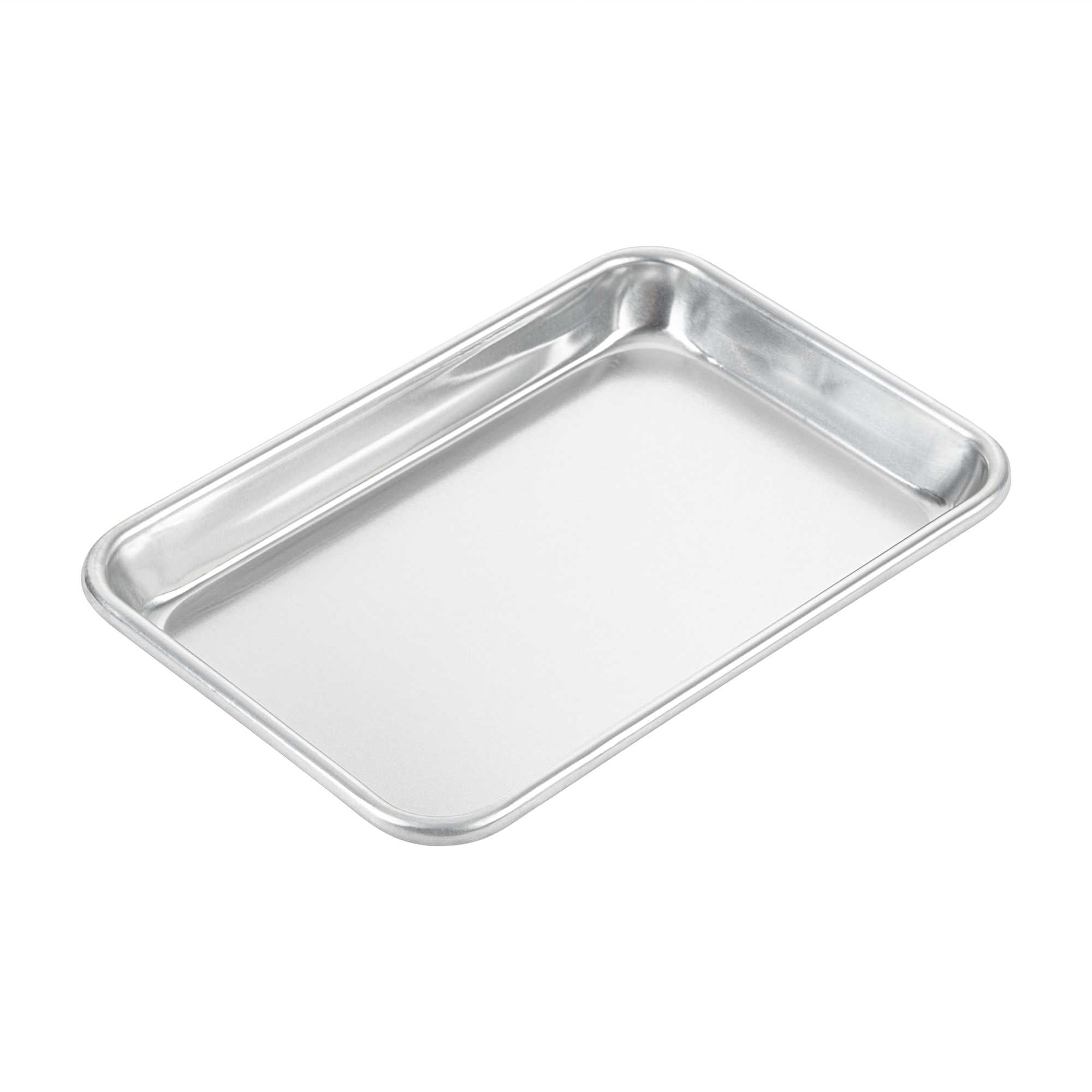 Met Lux 19-gauge 1/8 Size Aluminum Bun / Sheet Pan - Wire-Reinforced Beaded Rim - 6 1/2" x 9 1/2" x 1" - 1 Count Box