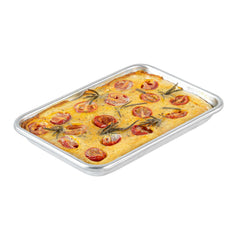 Met Lux 19-gauge 1/8 Size Aluminum Bun / Sheet Pan - Wire-Reinforced Beaded Rim - 6 1/2