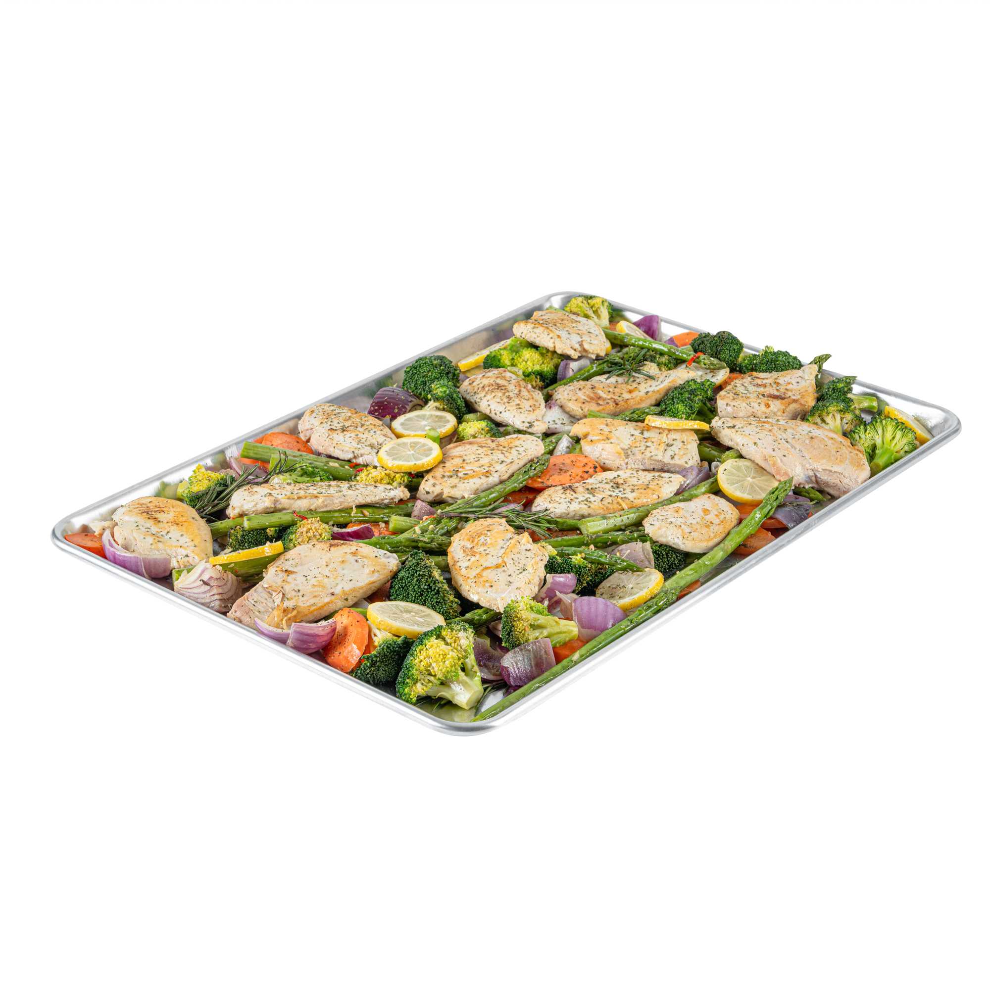 Met Lux 12-gauge Full Size Aluminum Bun / Sheet Pan - Heavy -Duty, Open Beaded Rim - 18" x 26" x 1" - 1 Count Box