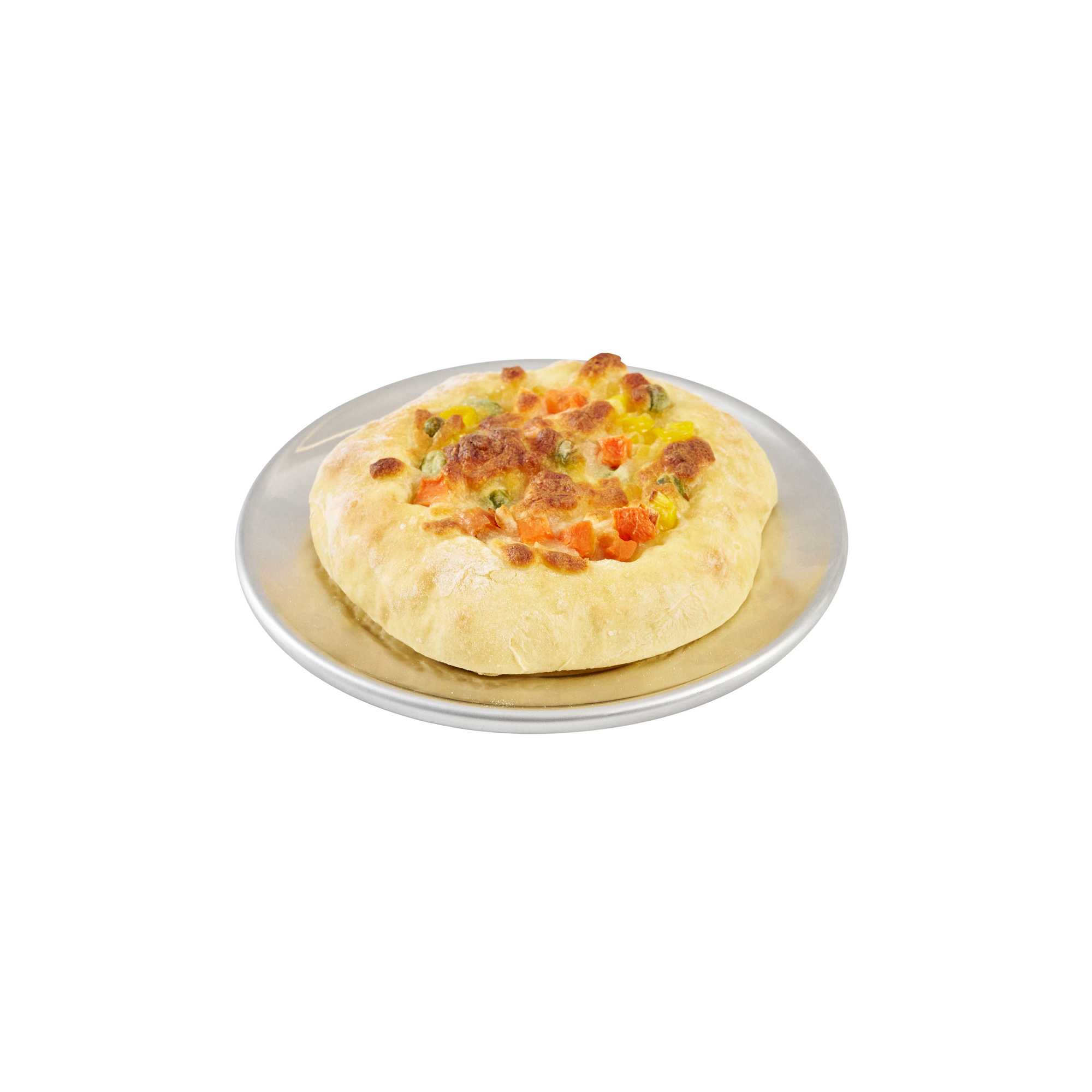 Pizzaly Aluminum Wide Rim Pizza Pan - 6" × 6" - 144 count box