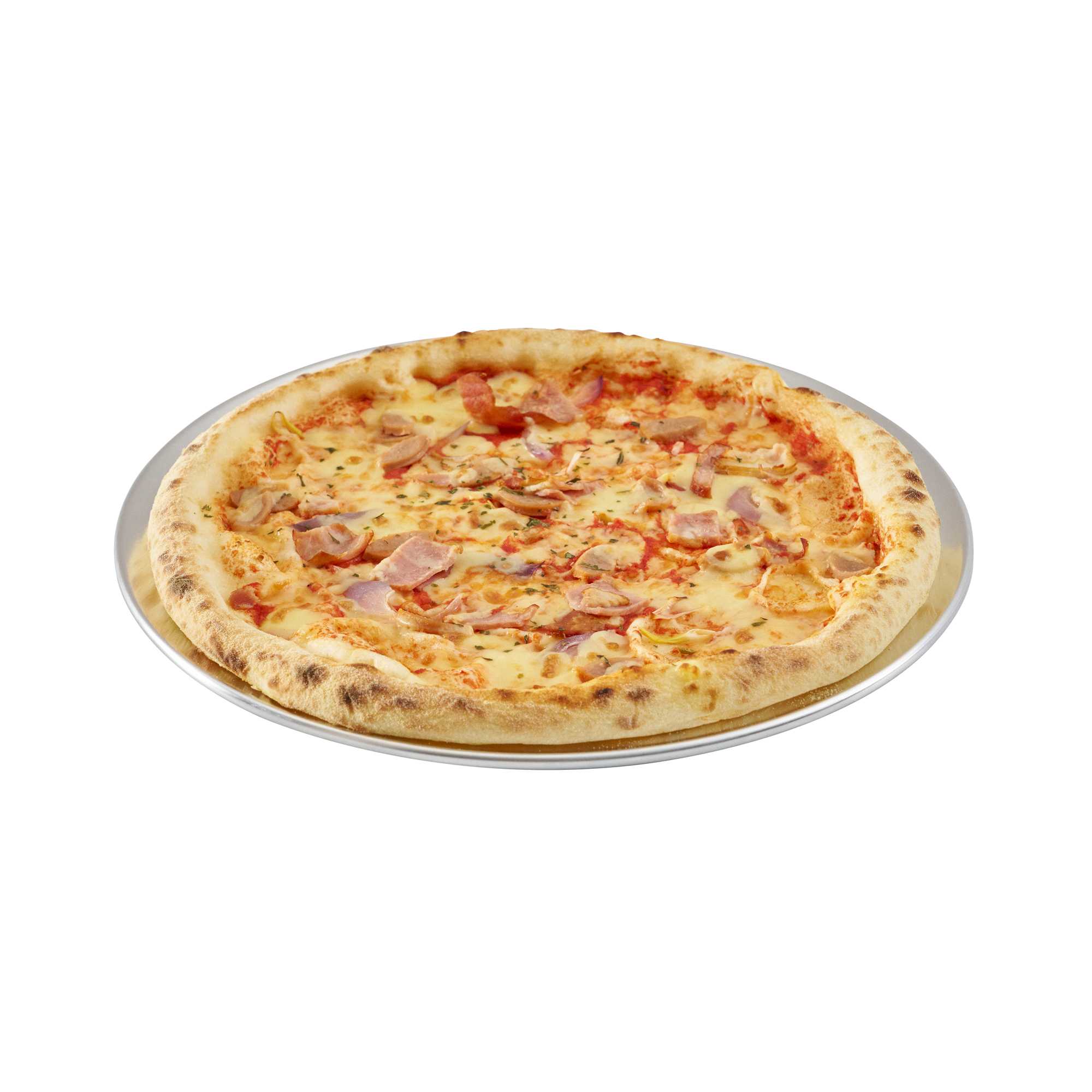 Pizzaly Aluminum Wide Rim Pizza Pan - 12" × 12" - 72 count box