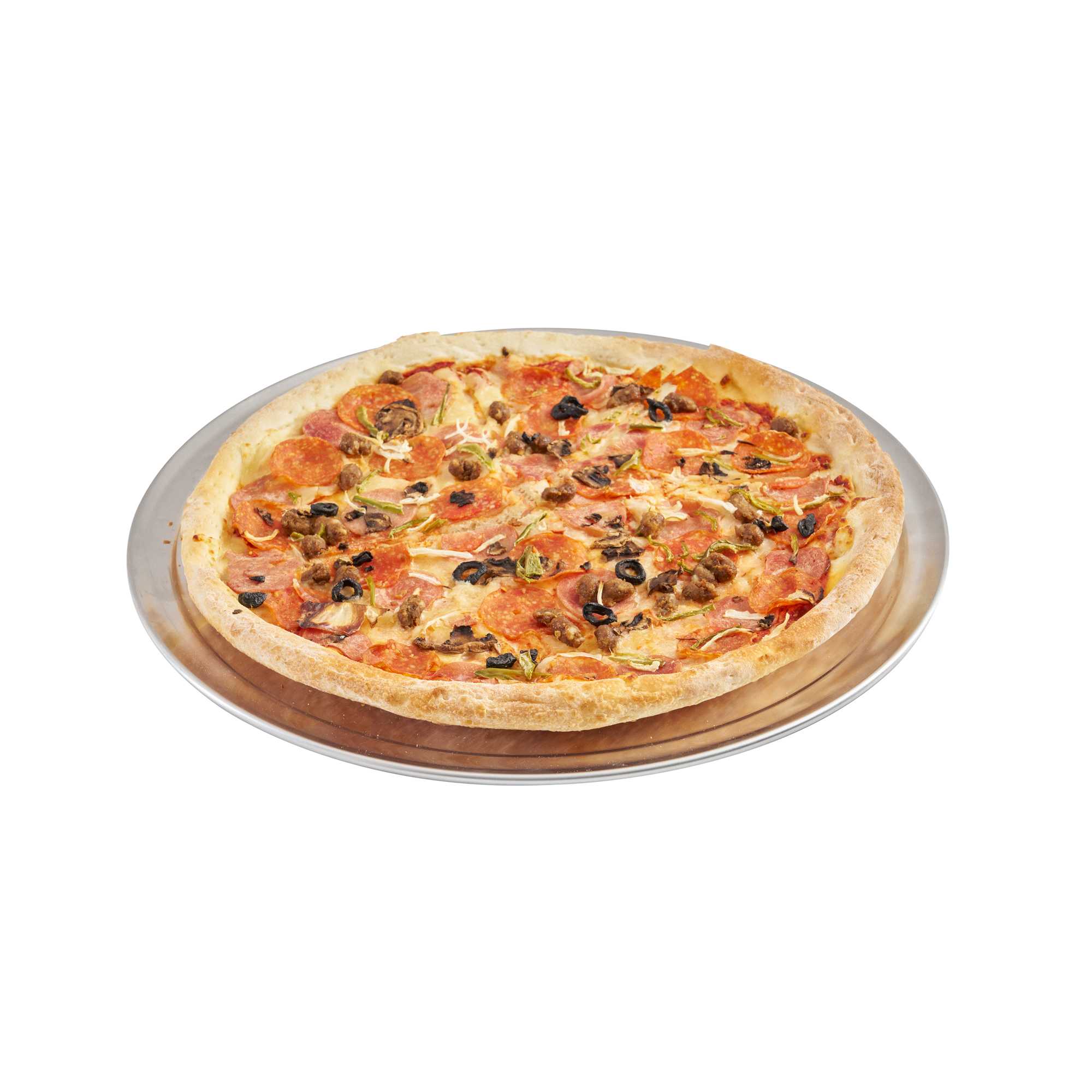 Pizzaly Aluminum Wide Rim Pizza Pan - 16" x 16" - 1 count box