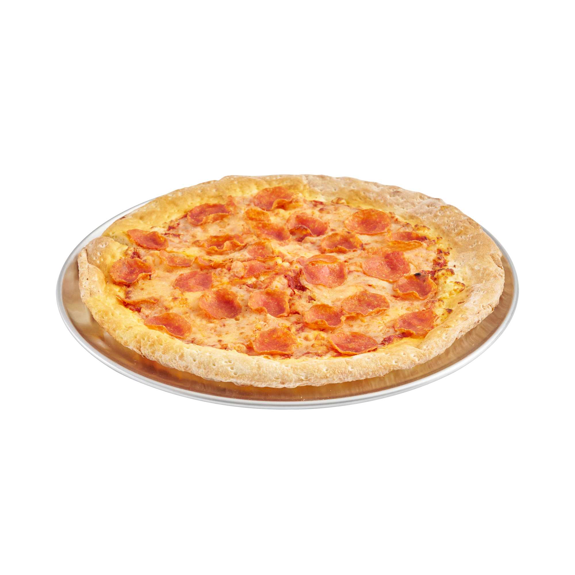 Pizzaly Aluminum Coupe Pizza Pan - 14" x 14" - 1 count box