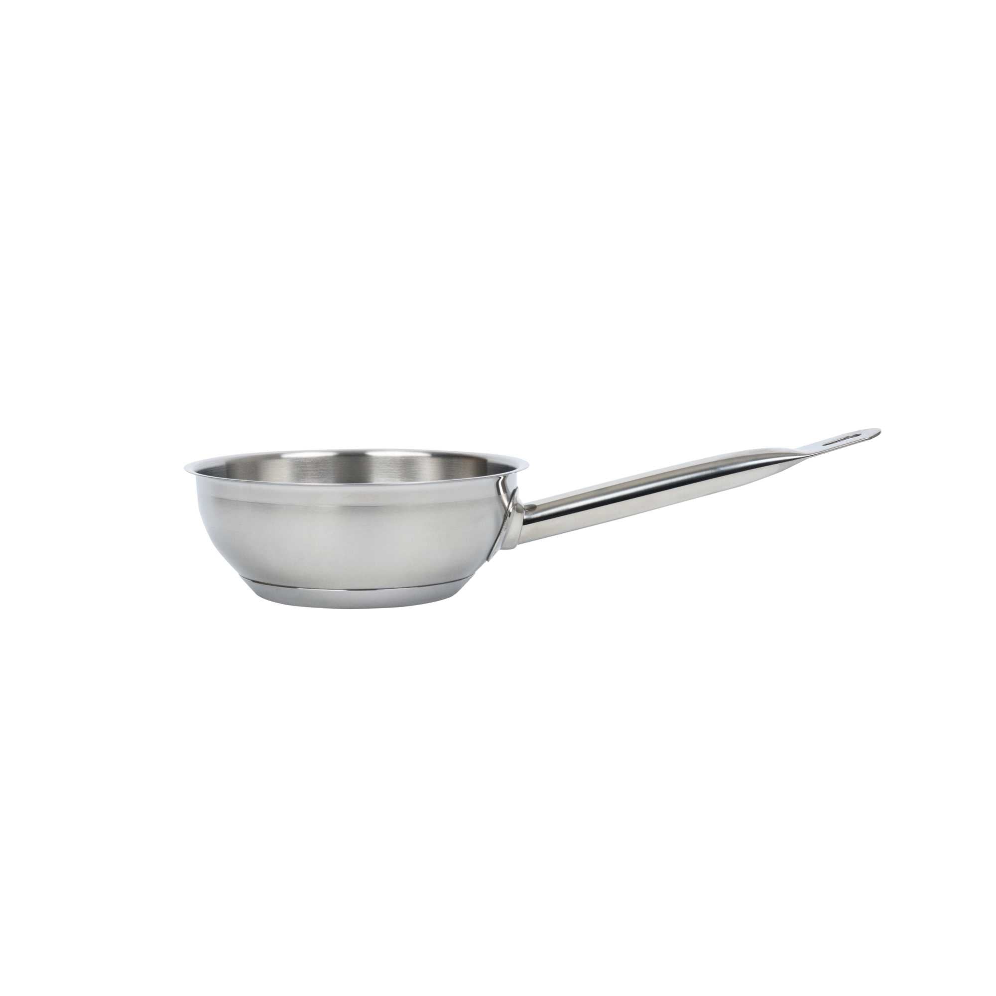 German Standard 1 qt Stainless Steel Saucier Pan - with Aluminum-Clad Bottom, Welded Hollow Handle - 12 count box
