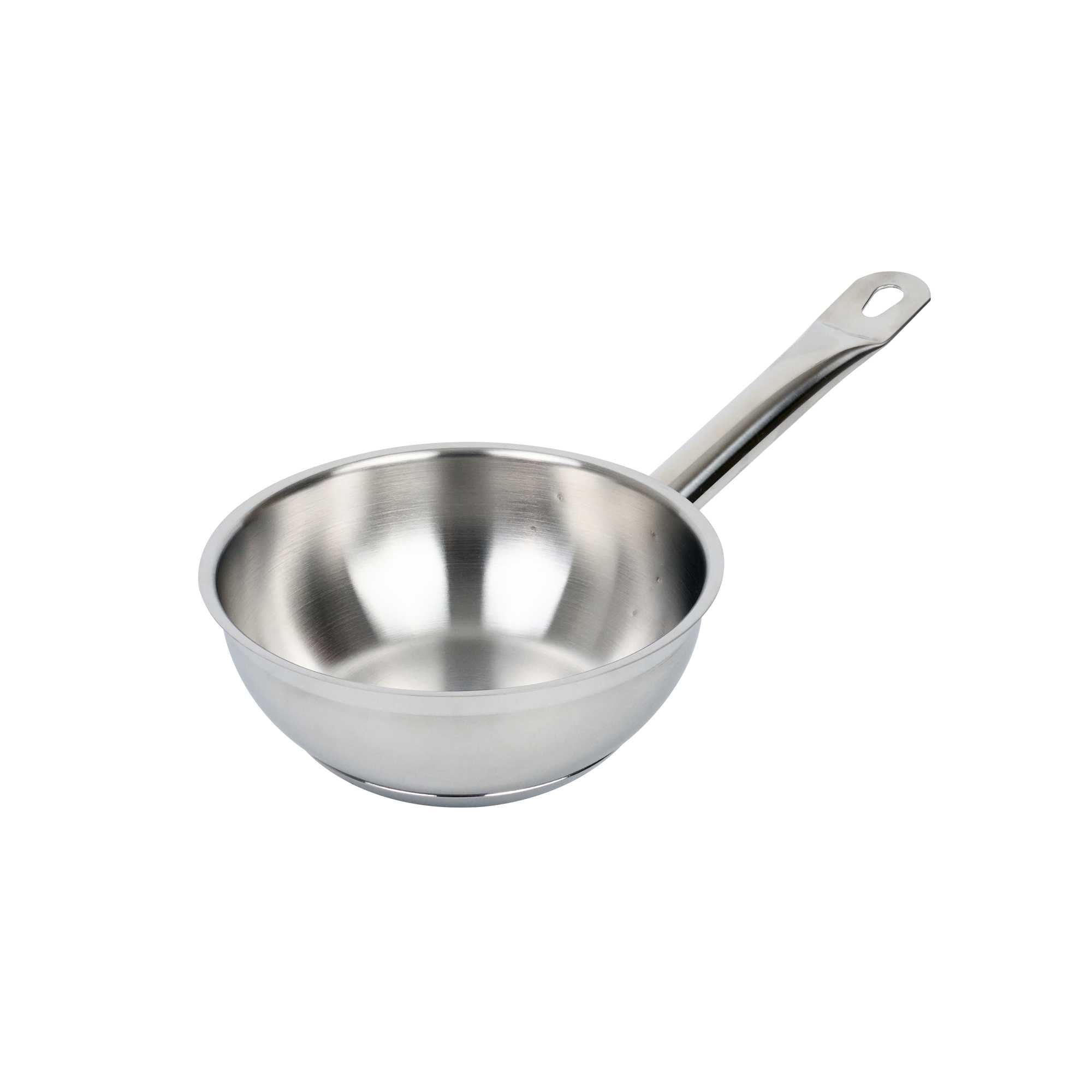 German Standard 1 qt Stainless Steel Saucier Pan - with Aluminum-Clad Bottom, Welded Hollow Handle - 12 count box