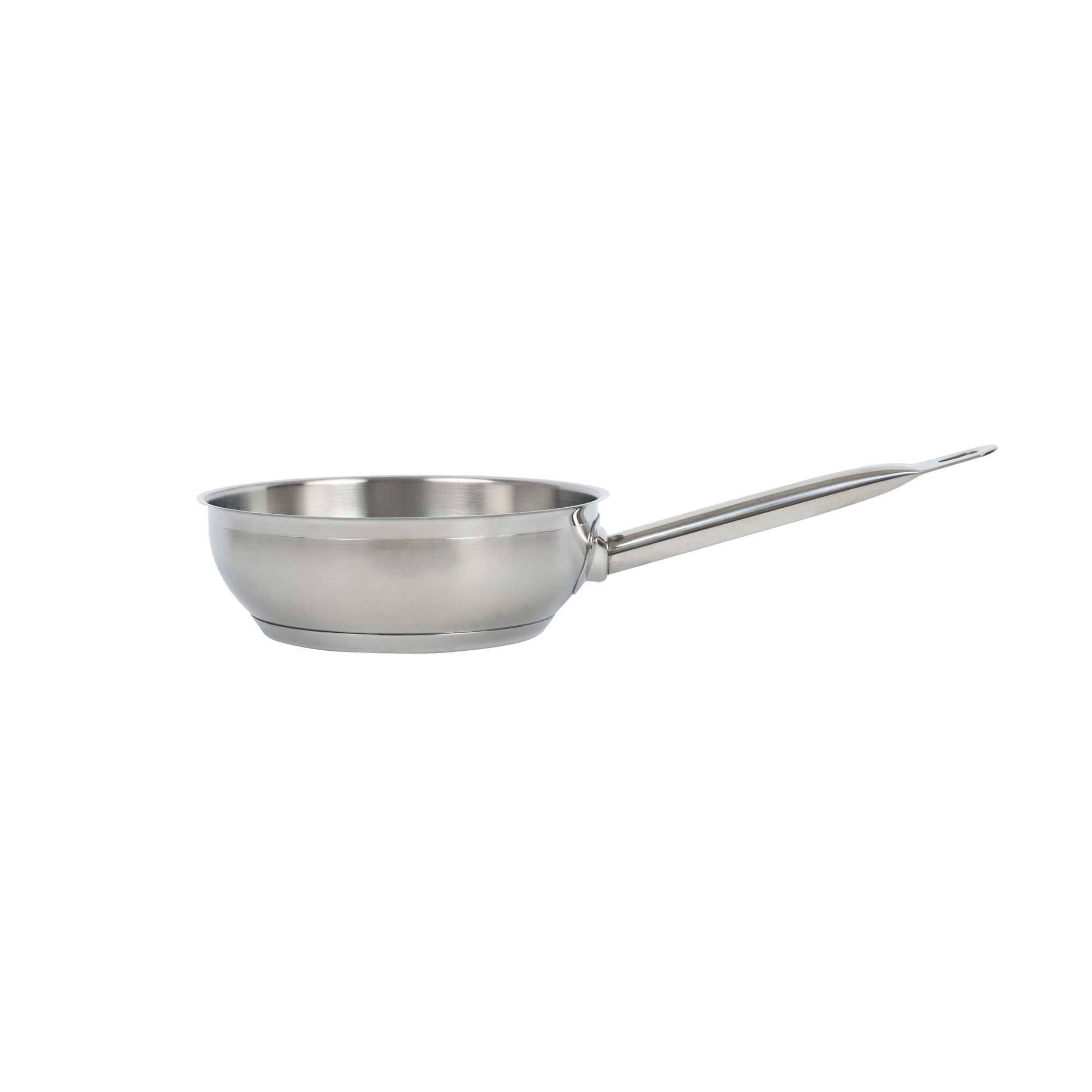 German Standard 2 qt Stainless Steel Saucier Pan - with Aluminum-Clad Bottom, Welded Hollow Handle - 12 count box