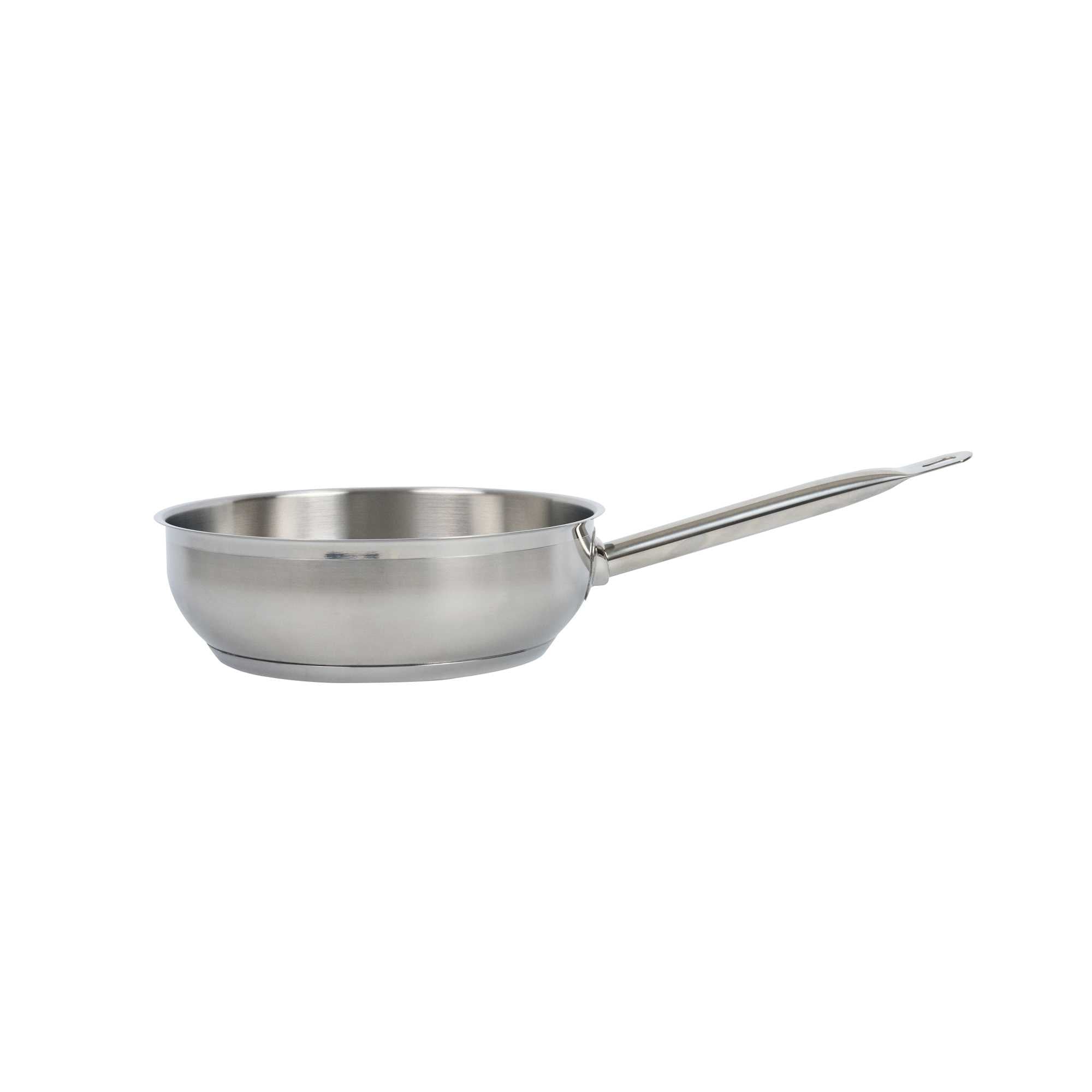 German Standard 3 qt Stainless Steel Saucier Pan - with Aluminum-Clad Bottom, Welded Hollow Handle - 6 count box