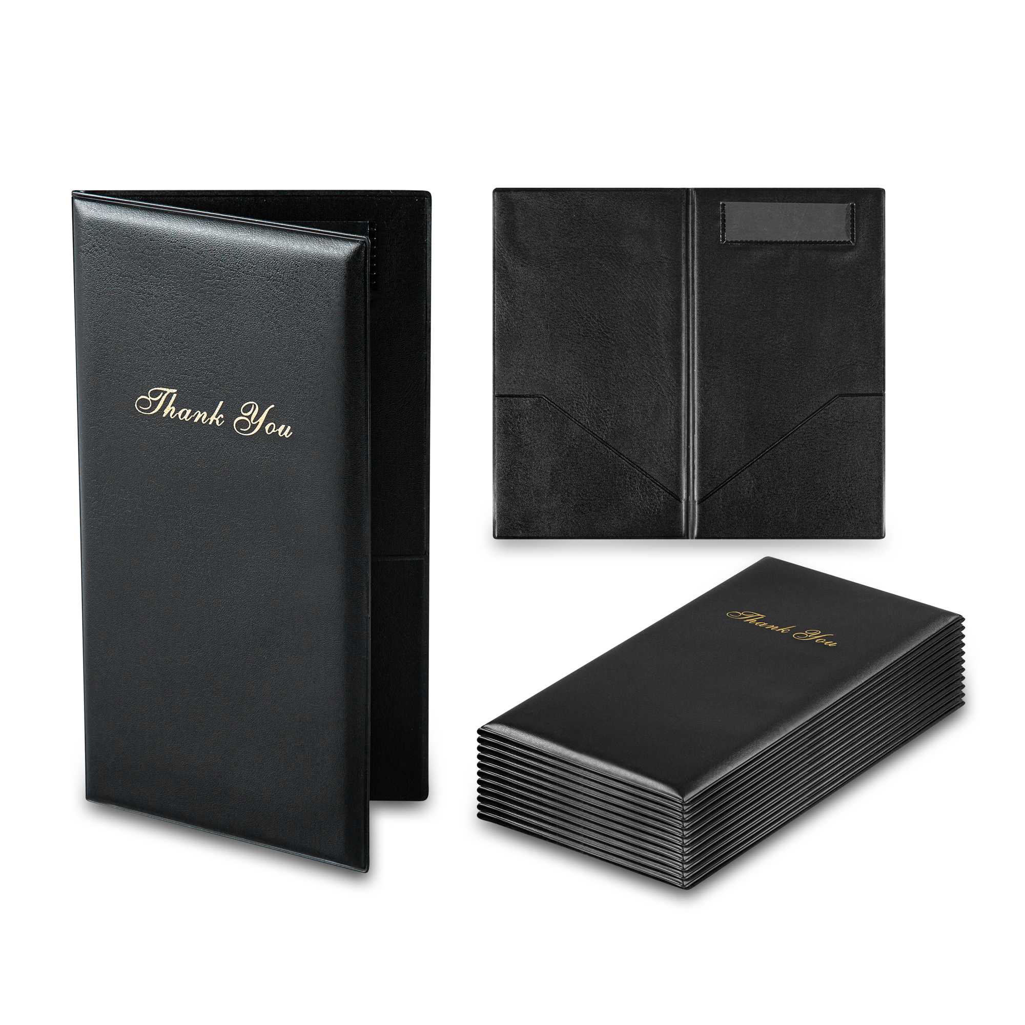 Chef 101 Black Guest Check Presenter - 10 1/4" x 5 1/2" - 48 count box