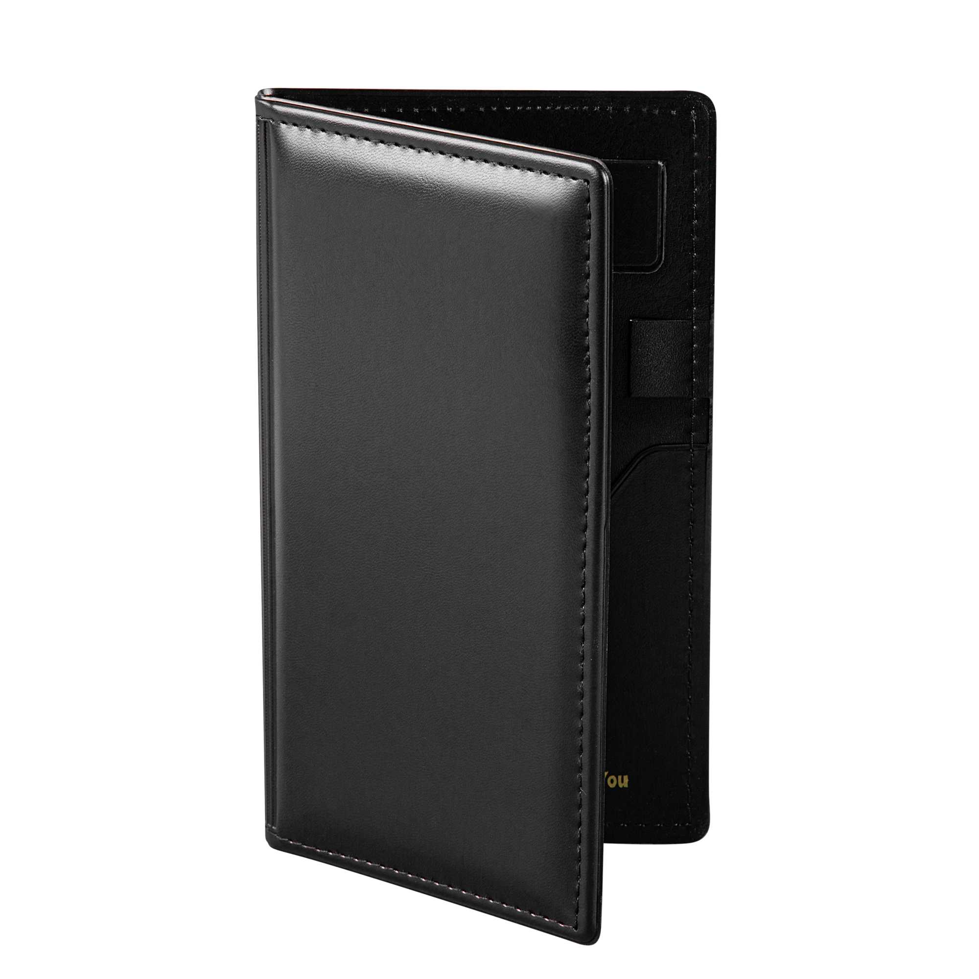 Chef 101 Black Vinyl Guest Check Presenter / Server Book - 5" x 9" - 48 count box