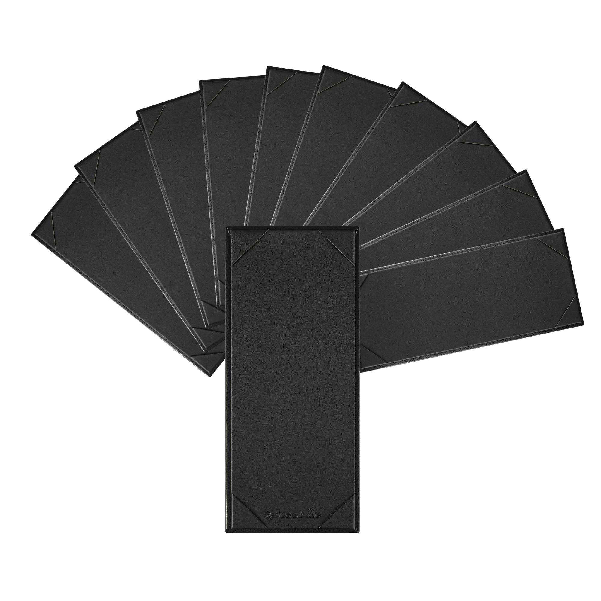 Chef 101 Black Vinyl Menu Board - Single Panel, 2-View - 4 1/4" x 11" - 24 count box