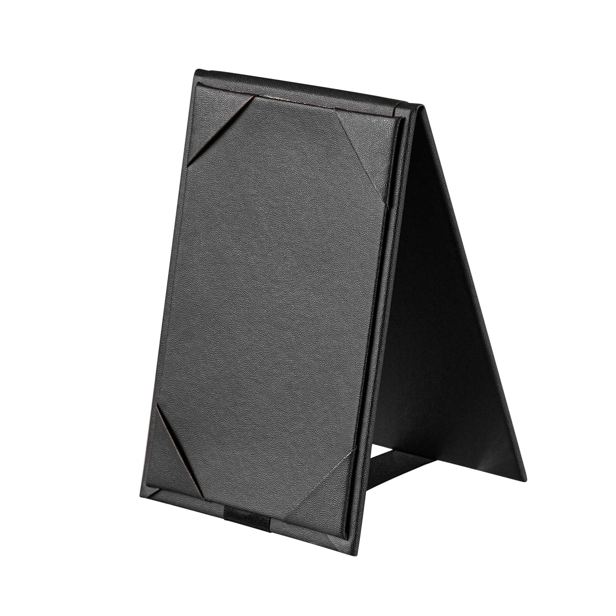 Chef 101 Black Vinyl A-Frame Table Tent - 2-View - 4" x 6" - 48 count box
